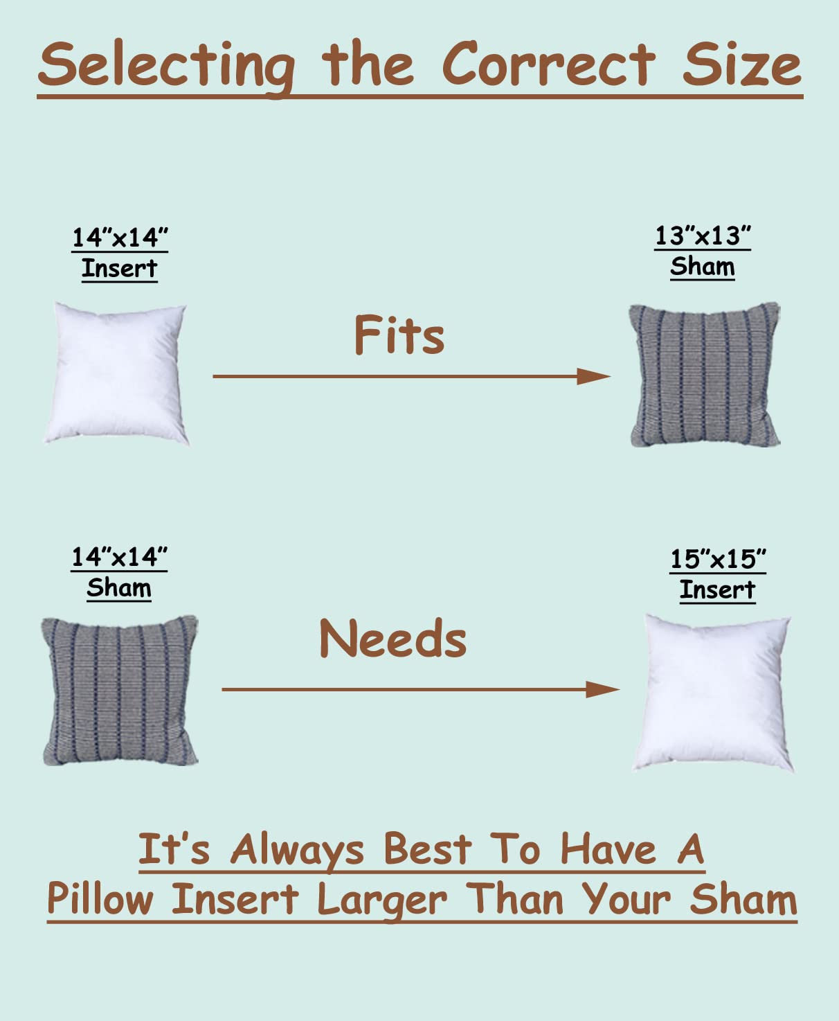 Pillowflex Synthetic Down Pillow Insert - 14x14 Down Alternative, Ultra Soft Throw Pillow for Sofa & Bed, Small Sham Sleeping Pillow - Decorative Accent for Living Room, Bedroom & Nursery - Hypoallergenic & Machine Washable