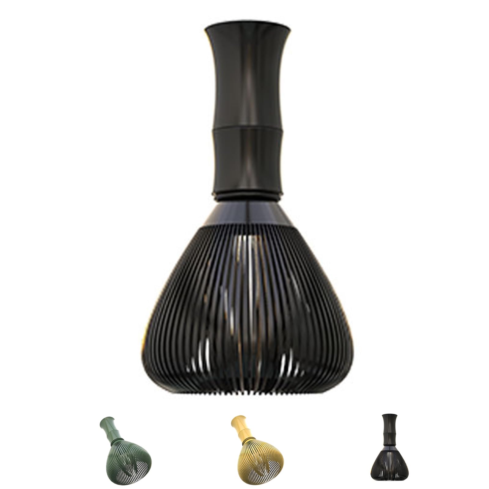 Premium Food-Grade Silicone Matcha Whisk Chasen - Durable Resin Tea Whisk for Matcha Green Tea Powder - Includes Whisk Holder (Black, Medium Size) - Perfect for Traditional Japanese Tea Ceremony & Home Brewing