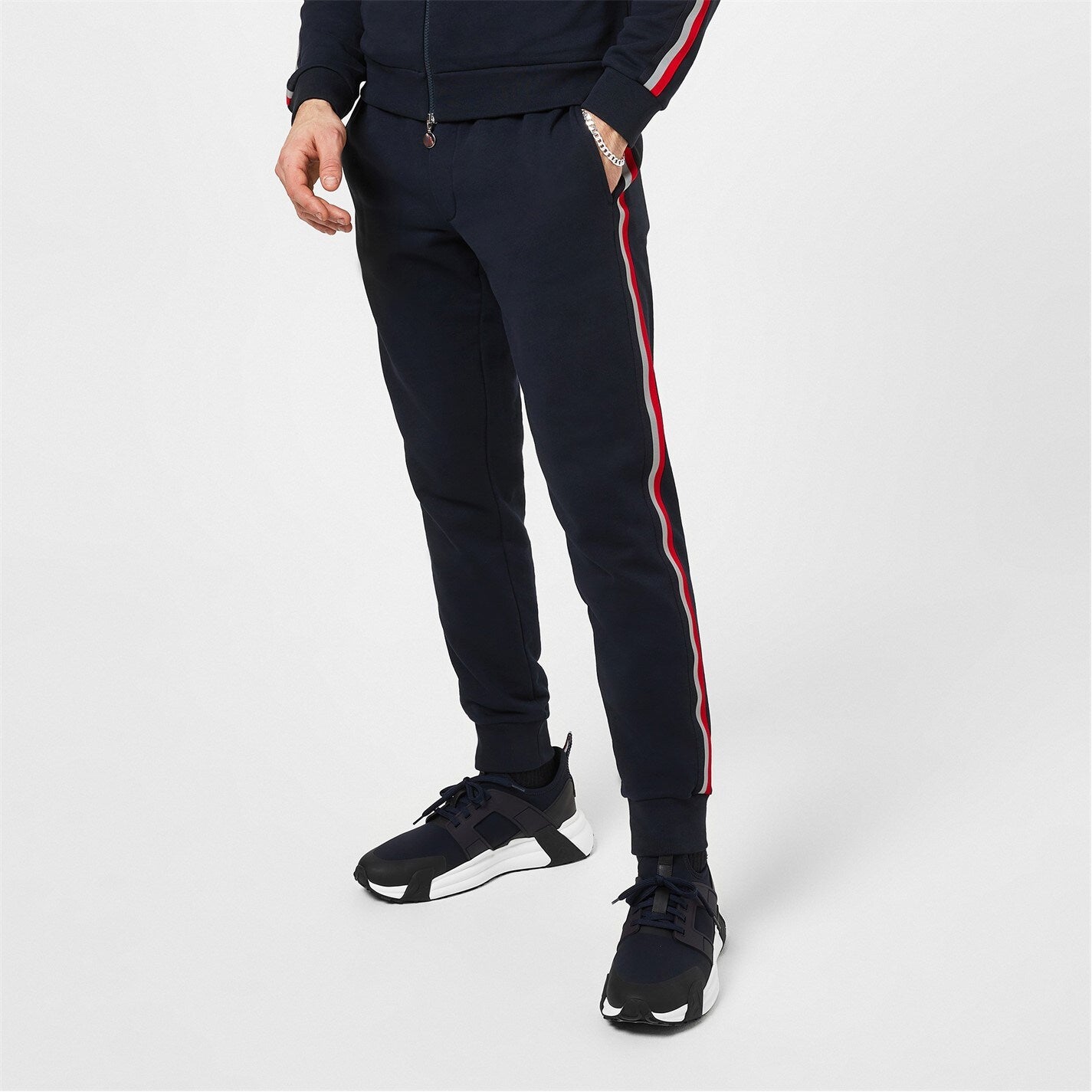 Moncler Navy Logo Sweatpants for Men - Premium Cotton Joggers with Embroidered Branding | Perfect for Casual Wear, Gym & Lounge