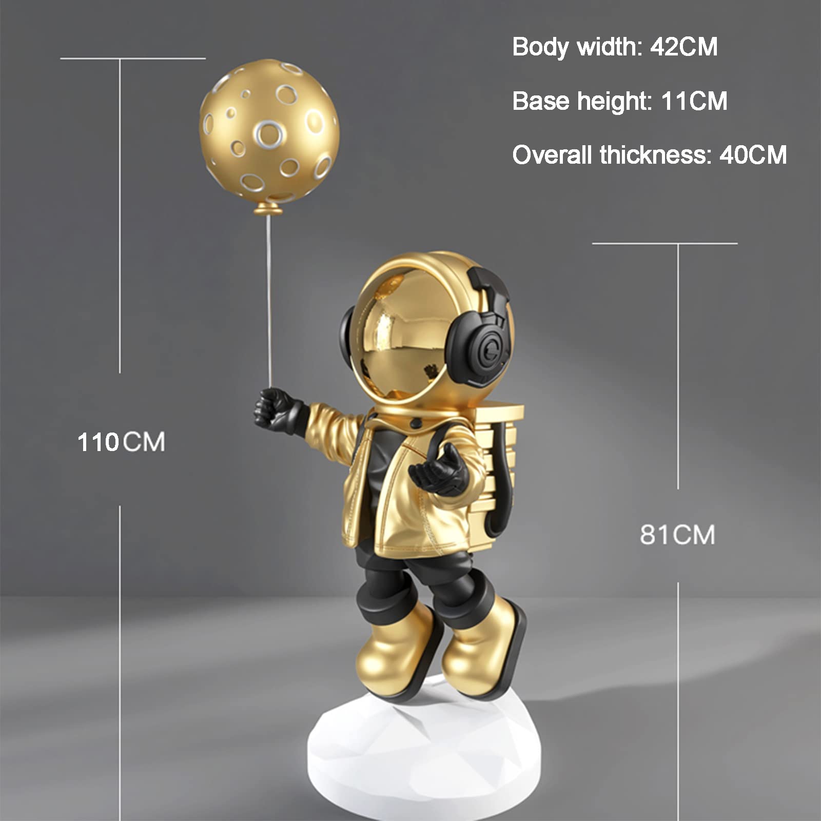 Premium Astronaut Statue - Unique Space-Themed Home Decor for Living Room & Office - Perfect Housewarming Gift for Sci-Fi Lovers & Space Enthusiasts - Ideal for Bookshelf Display, Desk Decor, or Gift Giving