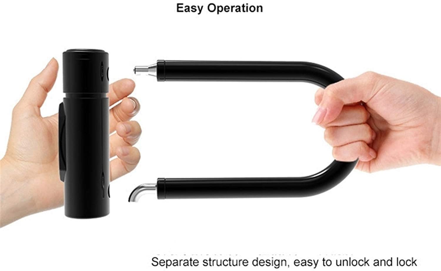 Heavy-Duty Fingerprint Bike U-Lock - USB Rechargeable Electronic Smart Lock for Bicycles, Scooters & Glass Doors - Secure Parking & Home Protection