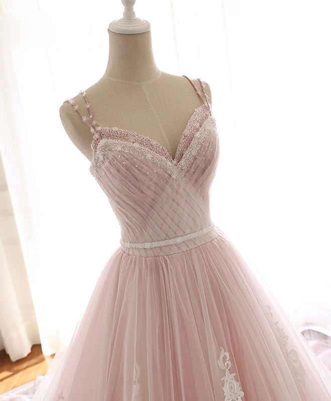 Elegant Pink Sweetheart Lace Tulle Long Prom Dress for Women - Formal Evening Gown for Homecoming, Wedding, Party & Special Occasions