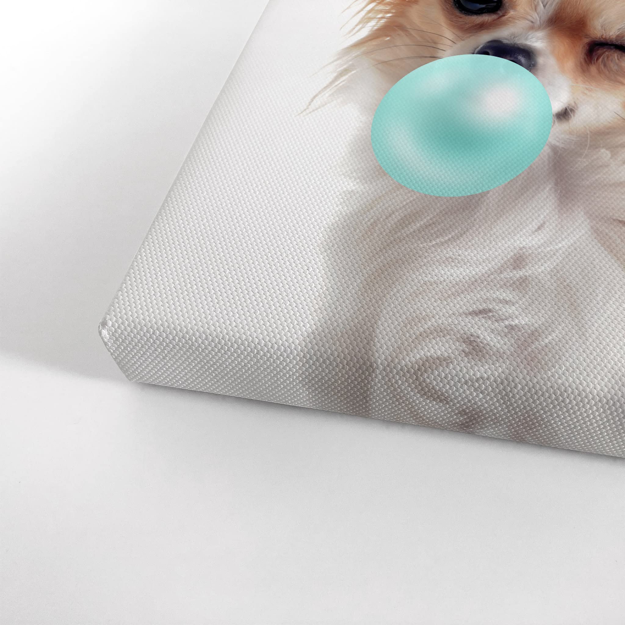 Chihuahua Dog Chewing Teal Blue Bubble Gum - Pop Art Canvas Wall Print - 36x24 - Perfect for Pet Lover Gifts, Office Decor, Living Room, Bedroom & Nursery Room - Funny Animal Art for Home & Kids Room Decoration