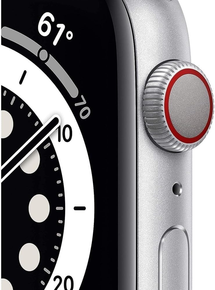 Apple Watch Series 5 (GPS + Cellular, 44mm) - Titanium Silver Case with White Sport Band | Renewed Smartwatch for Fitness Tracking, Calls & Notifications | Perfect for Running, Swimming & Daily Wear