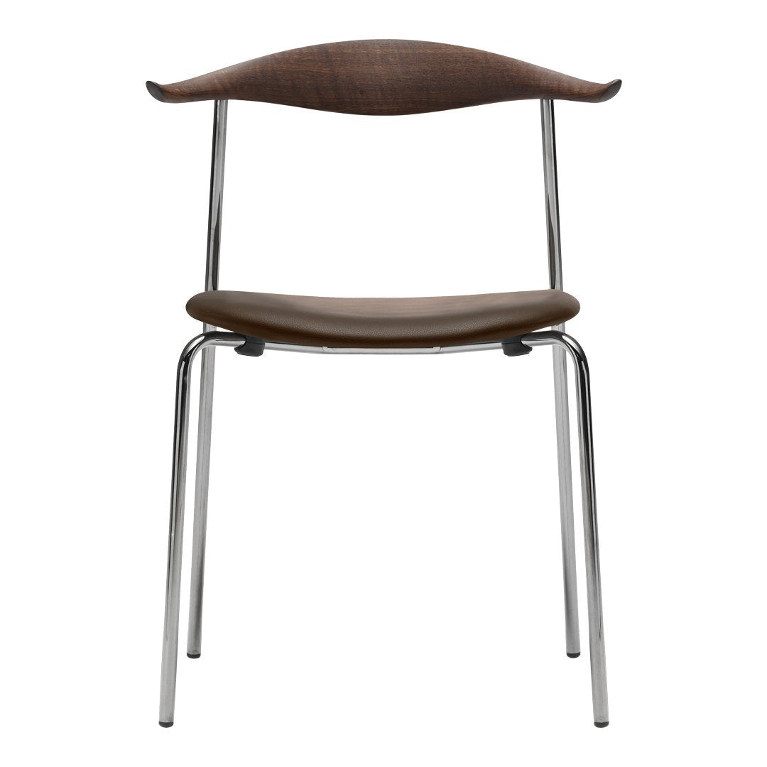 CH88P Upholstered Chair with Stainless Steel Frame and Wooden Accents - Perfect for Office, Living Room, and Dining Room Decor