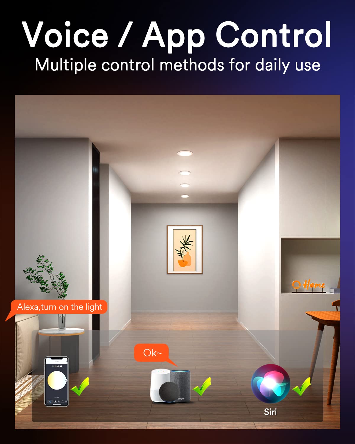 Lumary 6 Inch Smart Recessed Lighting - 12 Pack Canless LED Downlights, 13W 1000lm Color Changing Wi-Fi/Bluetooth Soffit Lights with Junction Box, Works with Alexa & Google Assistant - Perfect for Living Rooms, Kitchens, and Bedrooms