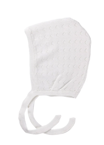 KIPP Zig Zag Pointelle Knit Baby Bonnet for Newborn to 12 Months - Soft Cotton Beanie for Infants & Toddlers - Perfect for Photoshoots, Outings & Nursery Essentials