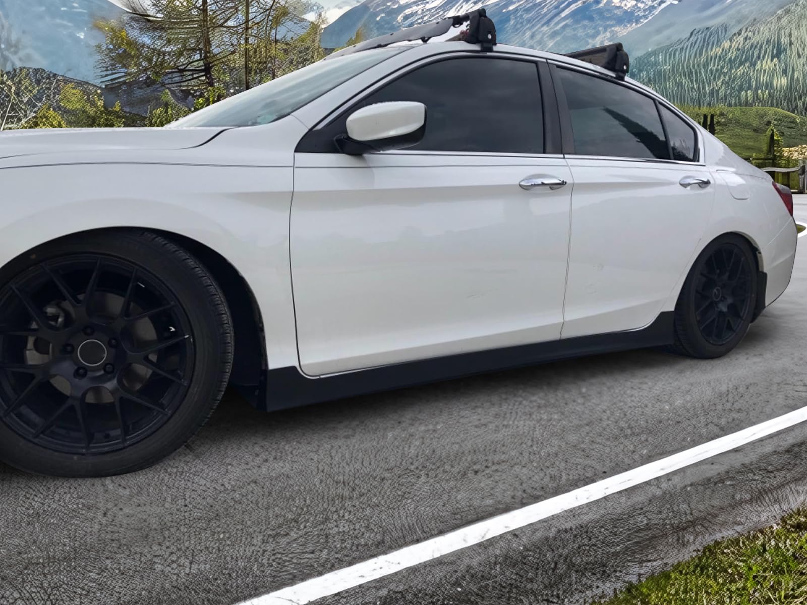 IKON MOTORSPORTS Side Skirts for 2013-2017 Honda Accord - Black PP Rocker Panel Molding, Air Dam & Bumper Lip Splitter | Perfect for Car Customization & Performance Enhancement