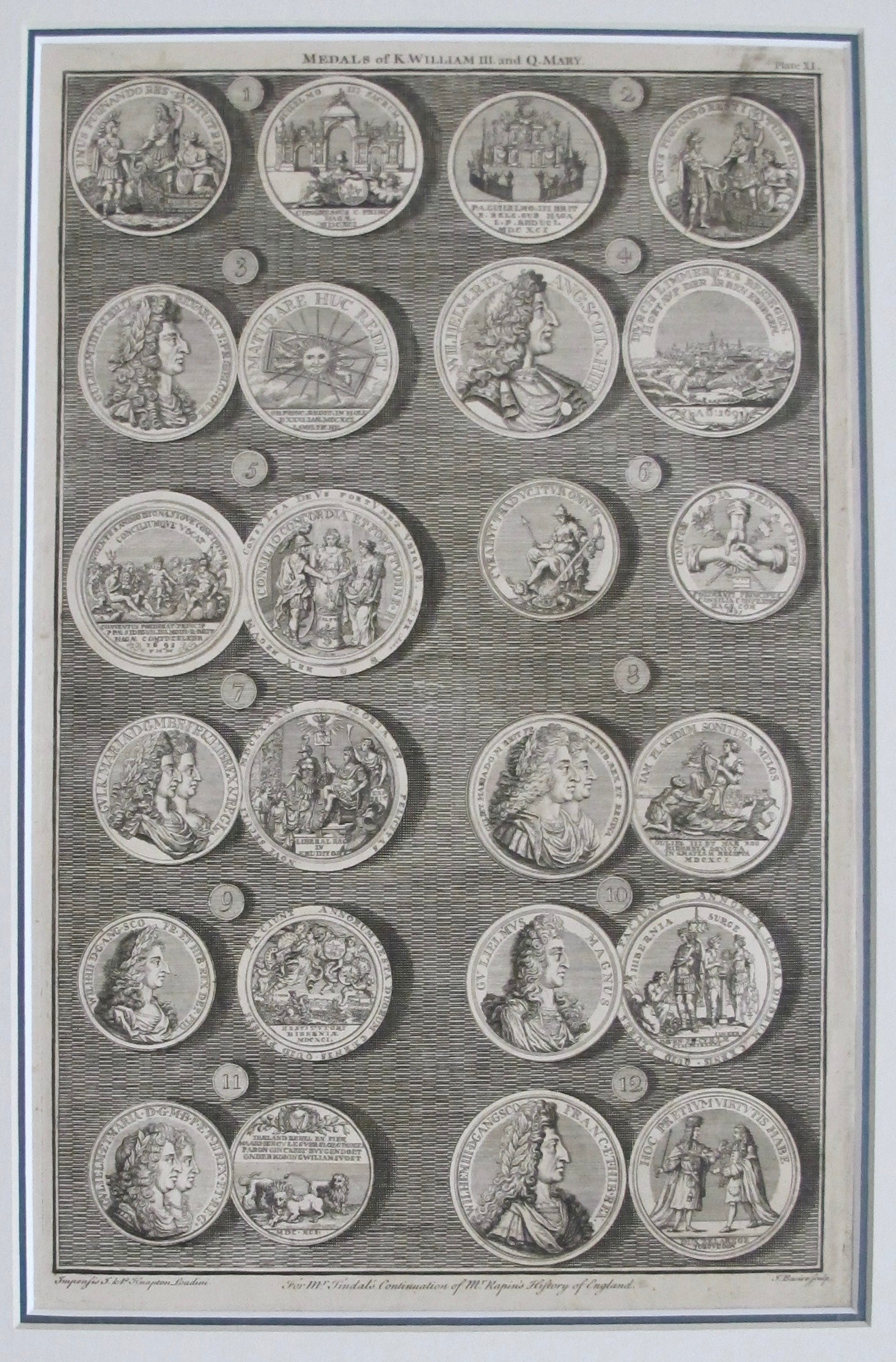 1745 British Regal Medals Set of Queen Mary & King William III - 2 Piece Matted Collection | Perfect for Coin Collectors, History Enthusiasts & Royal Memorabilia Displays