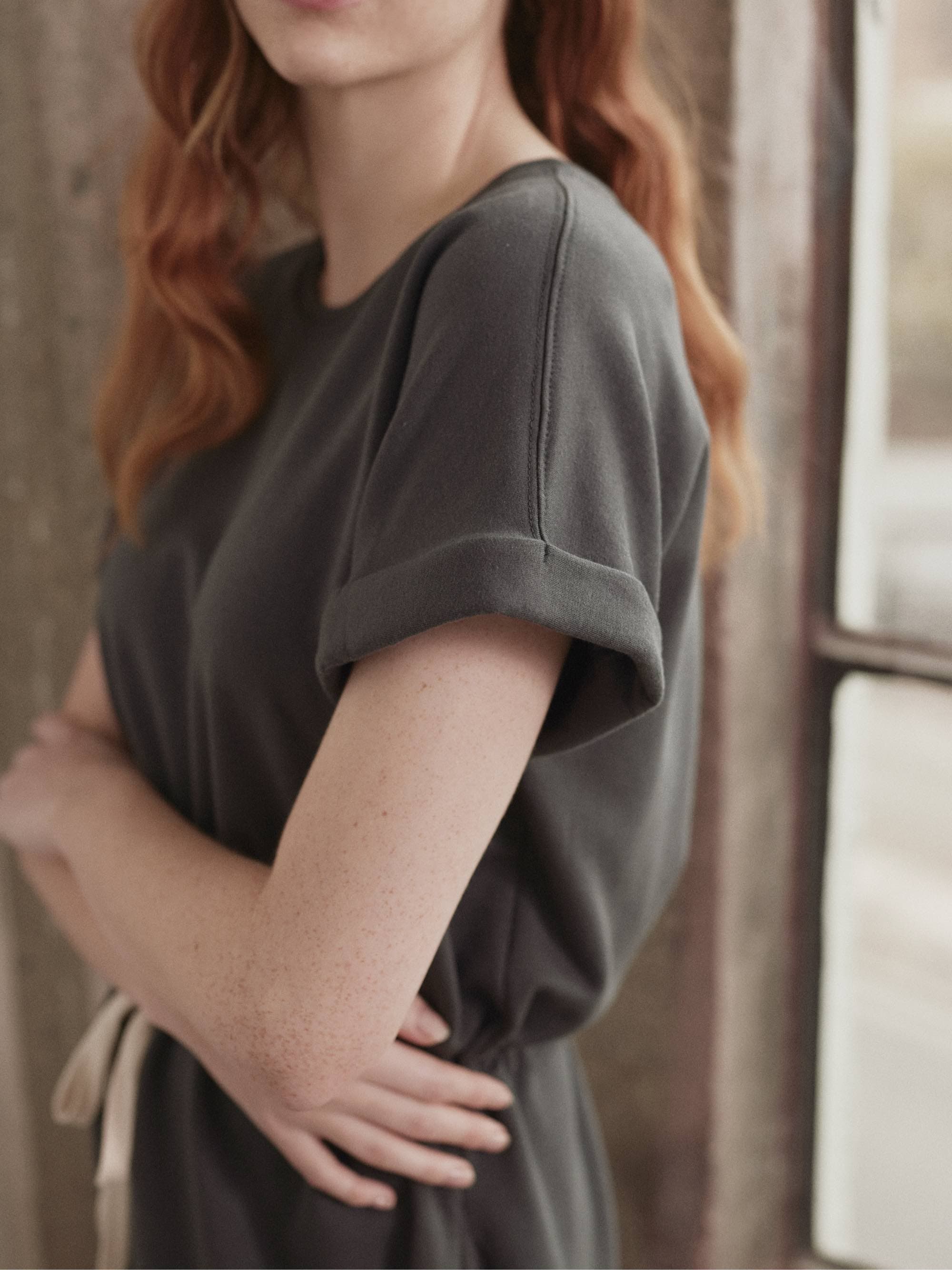 Cozy Fleece T-Shirt Dress for Women - Soft & Warm Long Sleeve Casual Dress - Perfect for Lounge, Winter Wear & Everyday Outfits