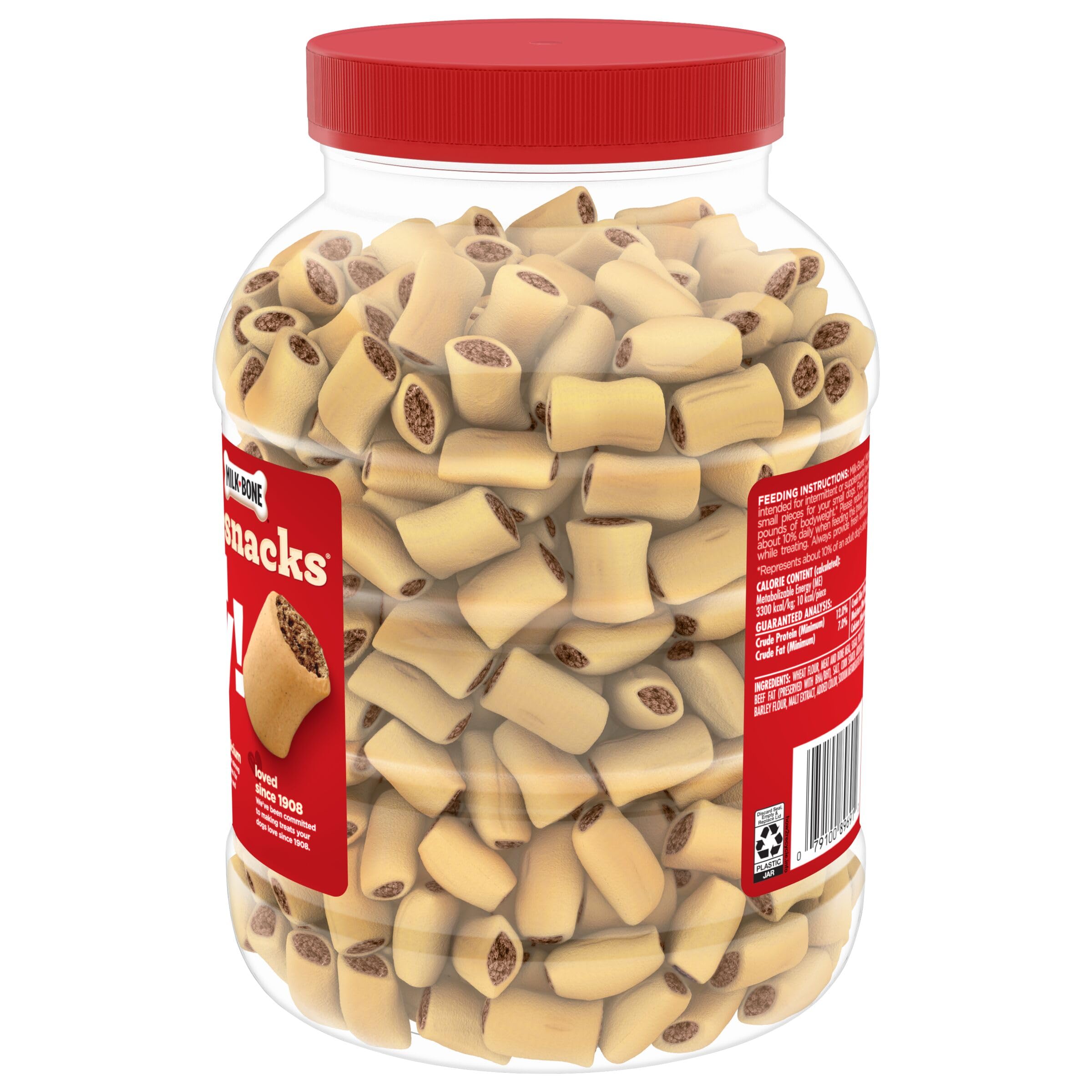 Milk-Bone MaroSnacks Peanut Butter Flavor Dog Treats - 40oz Bag with Real Bone Marrow & Calcium - Crunchy Biscuit for Training, Rewards & Dental Health
