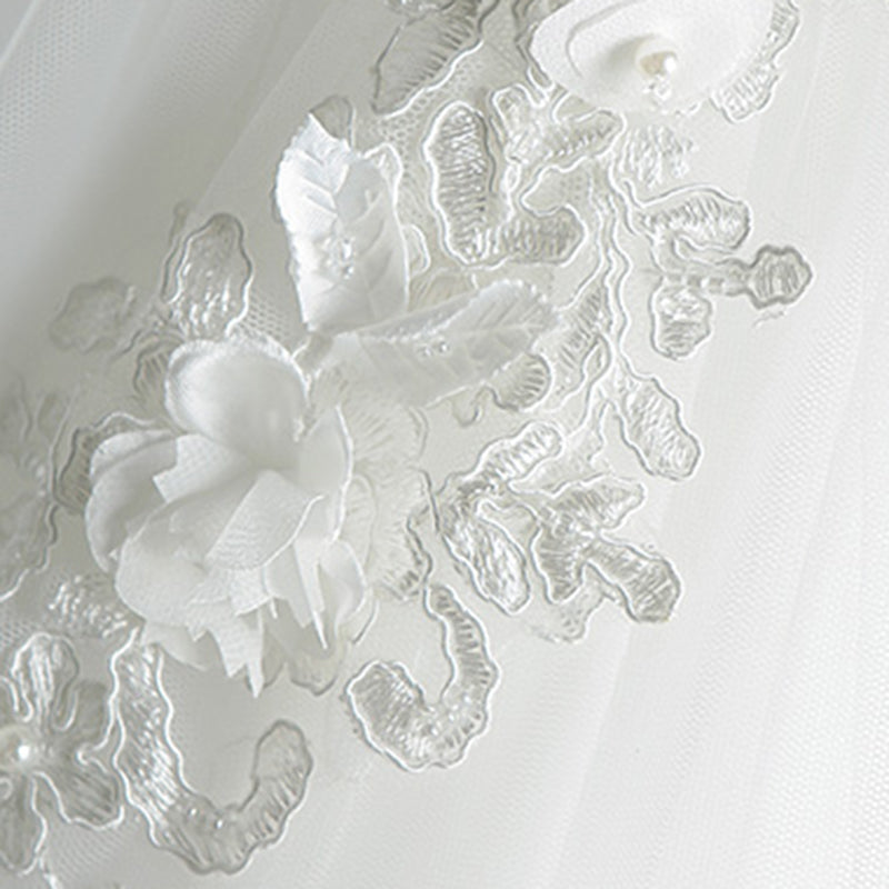 Elegant Floral Lace Puffy Princess Dress for Girls - Perfect for Birthday Parties, Weddings & Special Occasions