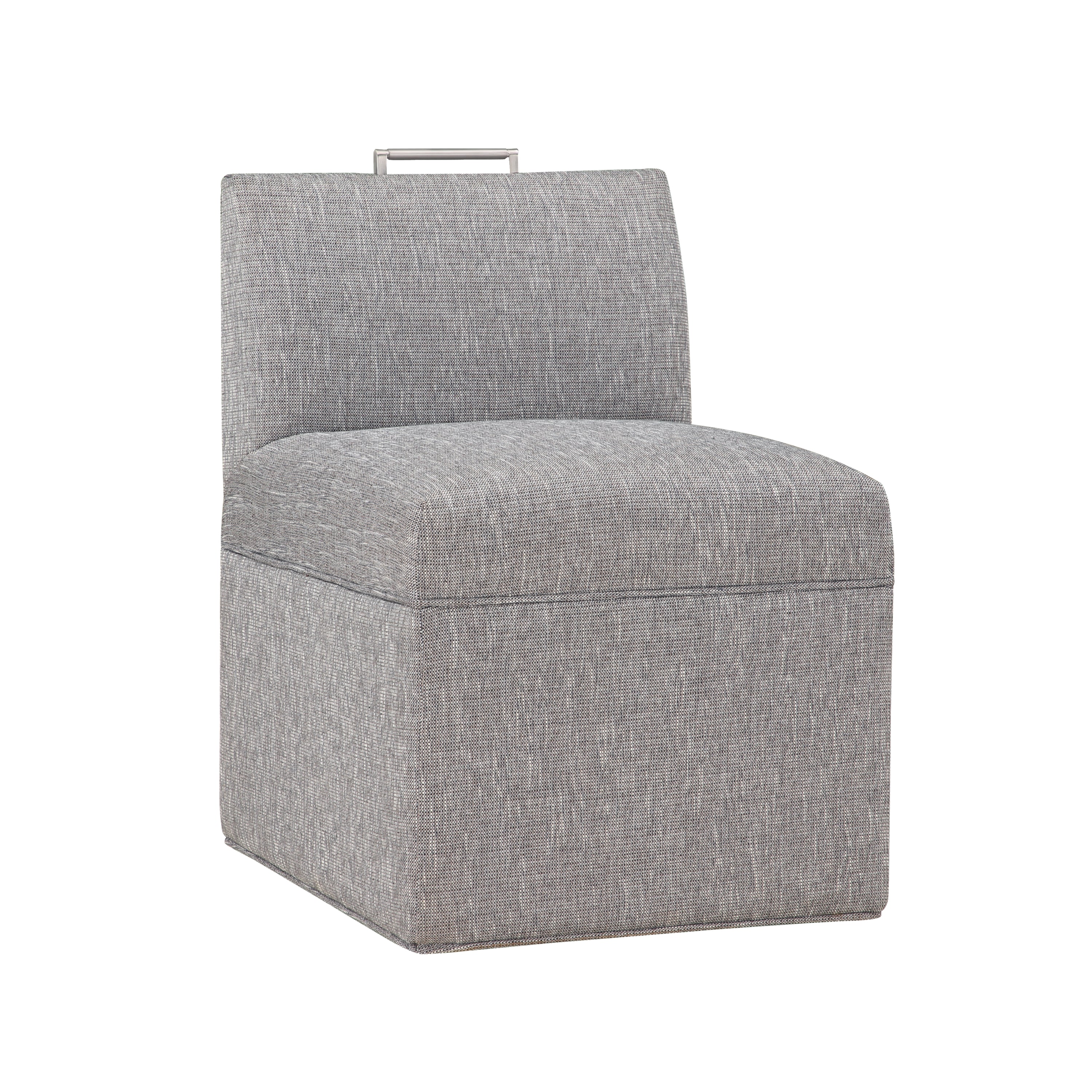 Della Modern Upholstered Castered Office Chair in Ashen Grey - Ergonomic Rolling Desk Chair for Home Office, Conference Room & Study