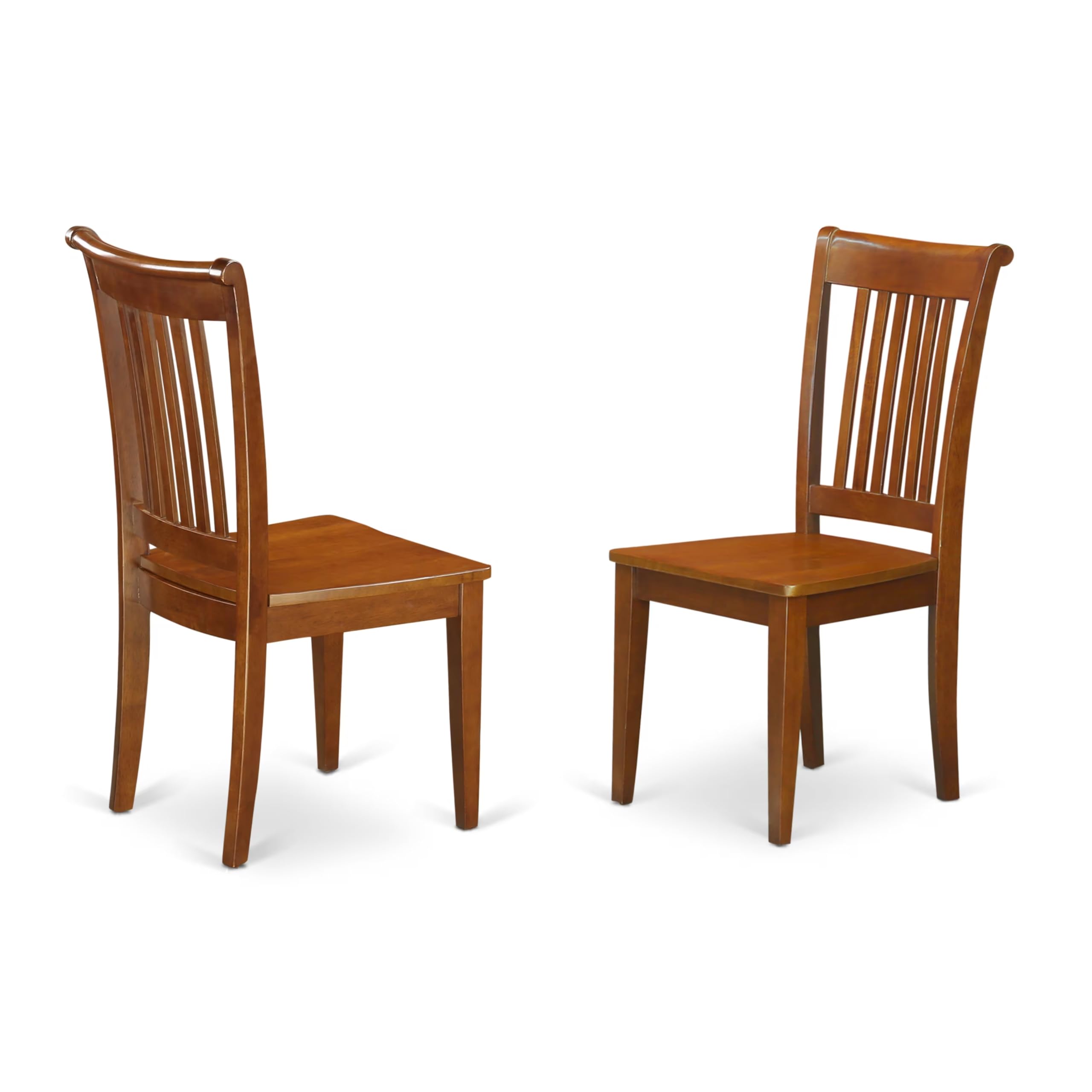 East West Furniture DLPO5-SBR-W 5-Piece Round Kitchen Dining Set with Drop-Leaf Table & 4 Chairs, 42x42 Inch, Saddle Brown - Perfect for Small Spaces, Breakfast Nooks & Cozy Family Meals