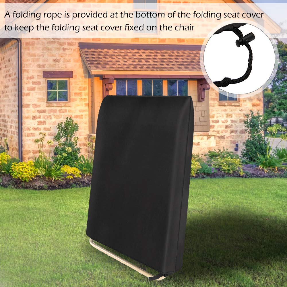 2Pcs Waterproof UV-Resistant Patio Zero Gravity Folding Chair Covers - Outdoor Furniture Protector for Deck, Poolside & Backyard Use (Black)