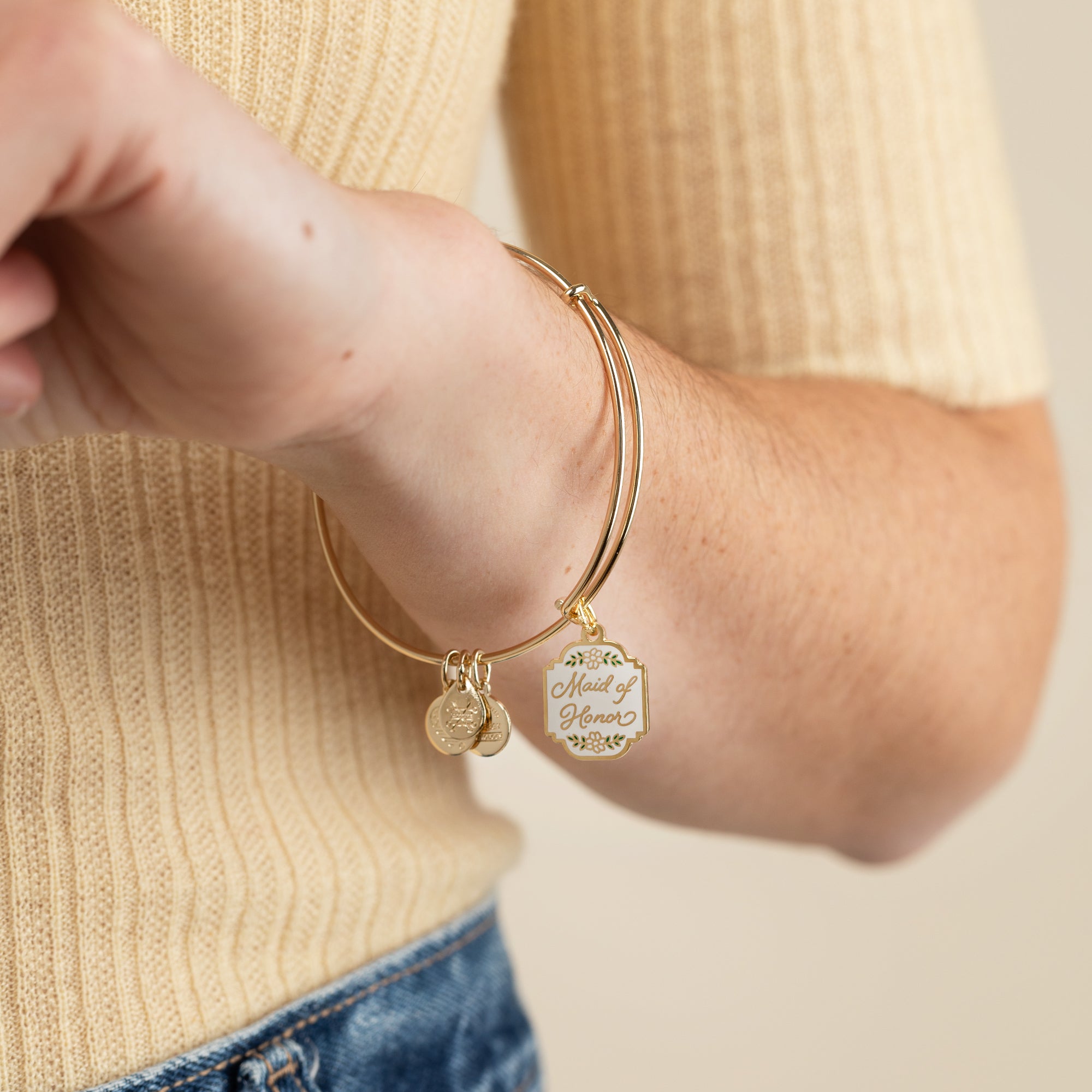 Elegant 'Maid of Honor' Charm Bracelet - Sterling Silver Bridesmaid Jewelry Gift for Wedding Party, Bachelorette & Special Occasions