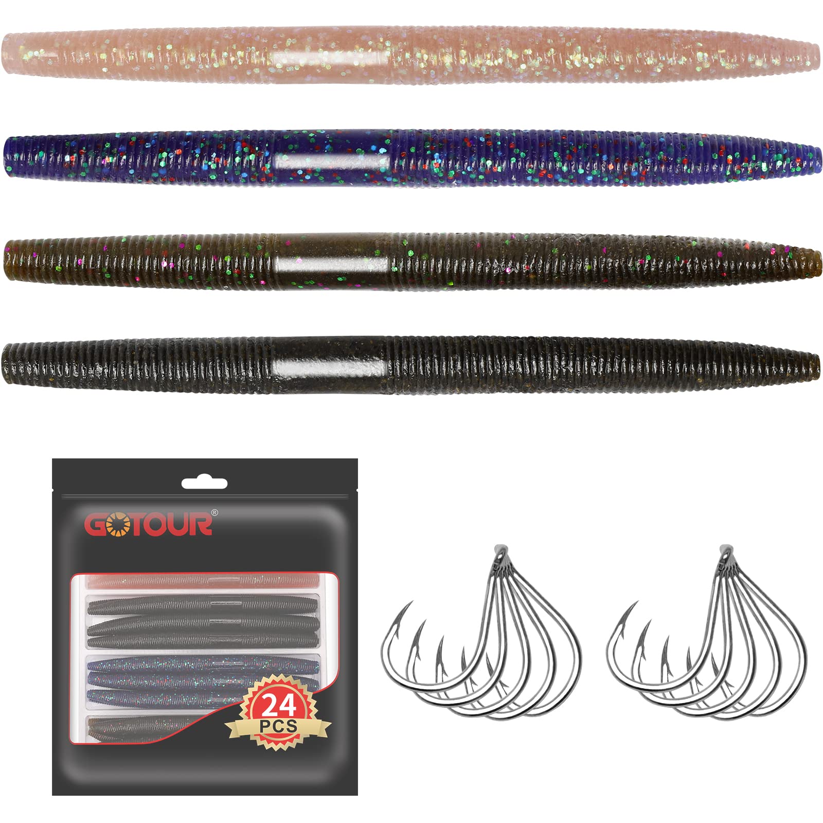 GOTOUR Pre-Rigged Jig Head Fishing Lures - Soft Jointed Swimbaits for Bass, Walleye & Shad | Weedless Tadpole Lure with Spinner | Freshwater & Saltwater Fishing Jigs | Perfect for Lake, River & Ocean Fishing