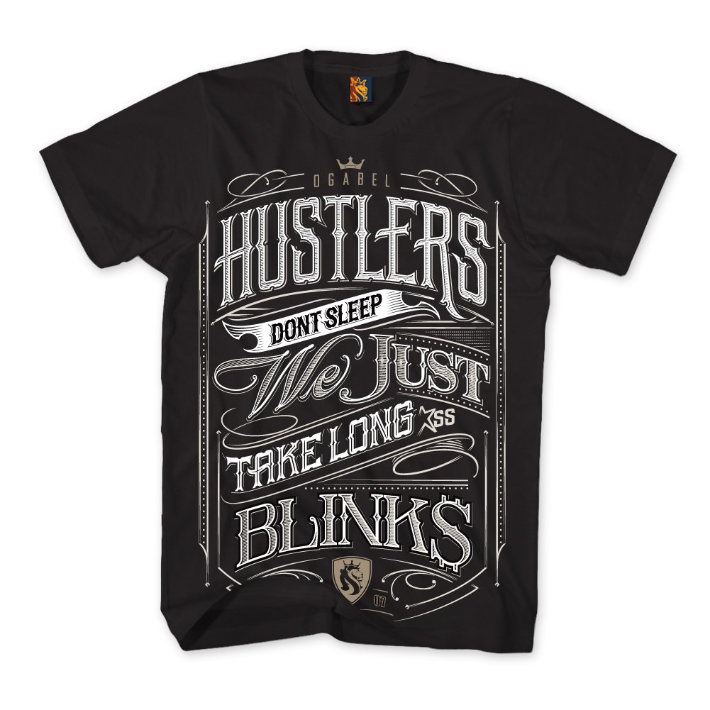 OGABEL Men's Hustler Motivational T-Shirt - Premium Cotton Tee for Gym, Workout & Streetwear | Inspirational Gift for Entrepreneurs & Hustlers