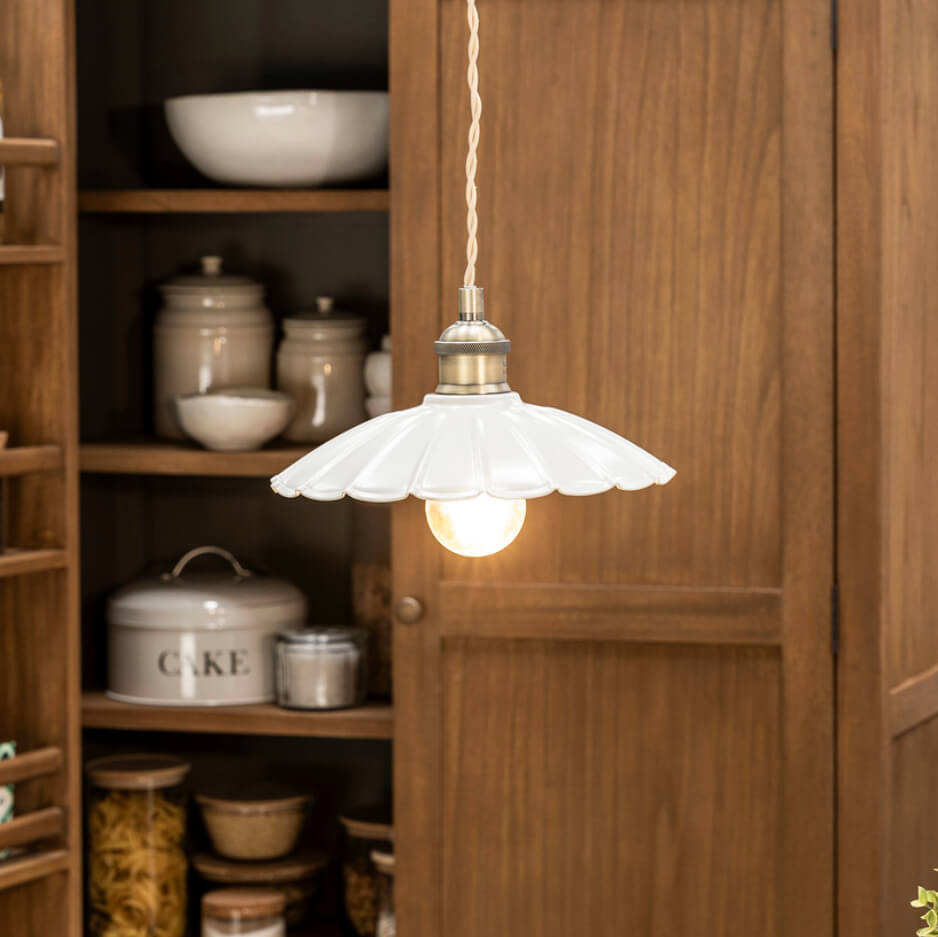 Wanstrow Modern Pendant Light in Chalk White - Perfect for Kitchen Island, Dining Room, and Bedroom Lighting