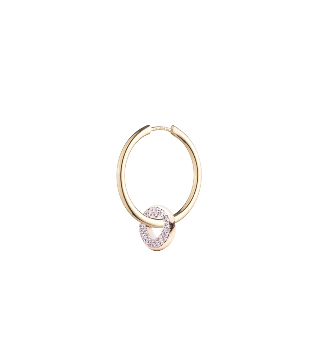 Pave Side Heart Beat Chubby Hoop Earrings - Elegant Cubic Zirconia Huggie Hoops for Women, Perfect for Date Night & Special Occasions