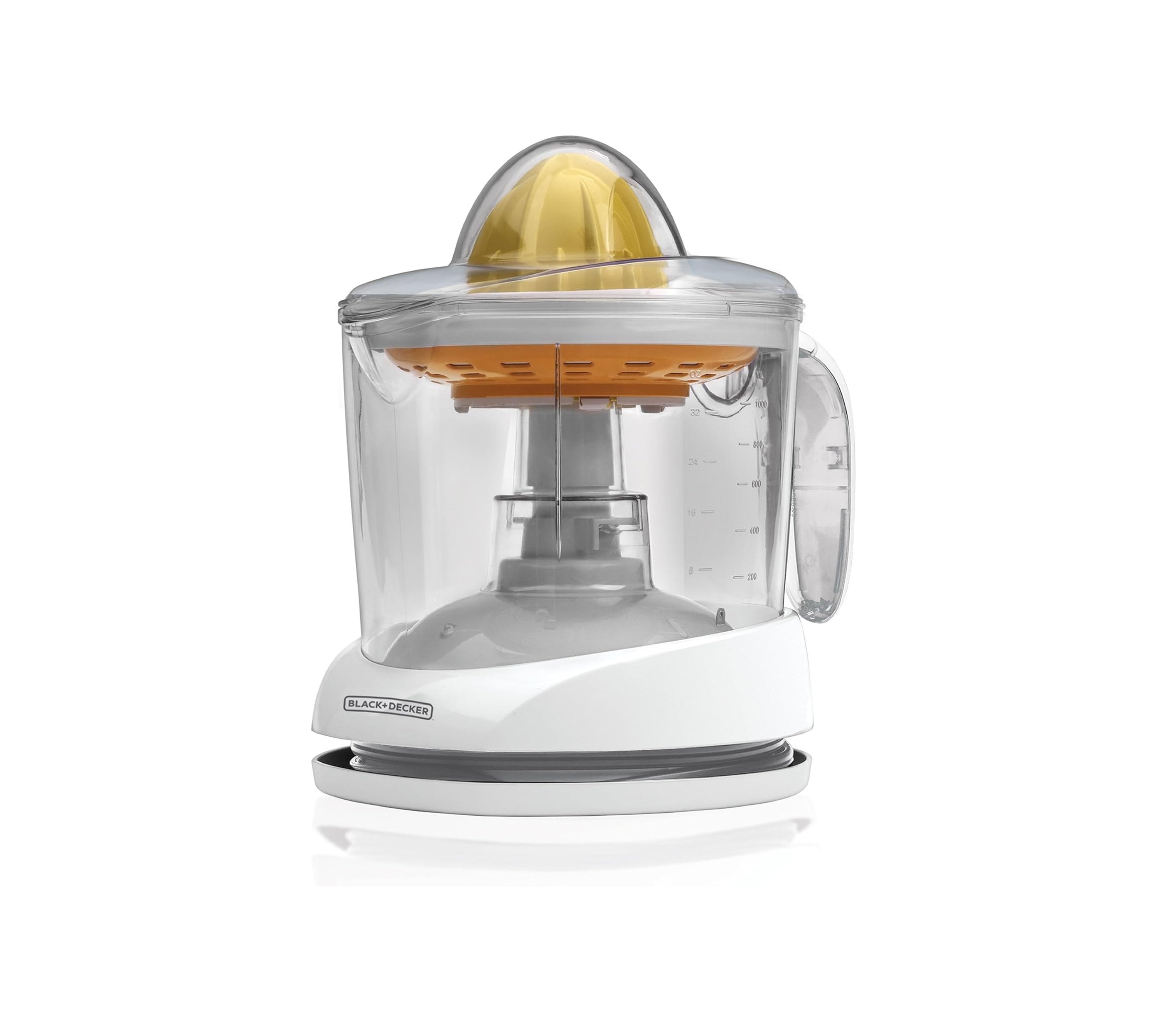 Black & Decker 1 Liter White Juice Extractor - Compact & Powerful for Fresh Homemade Juices, Perfect for Breakfast, Smoothies & Healthy Drinks