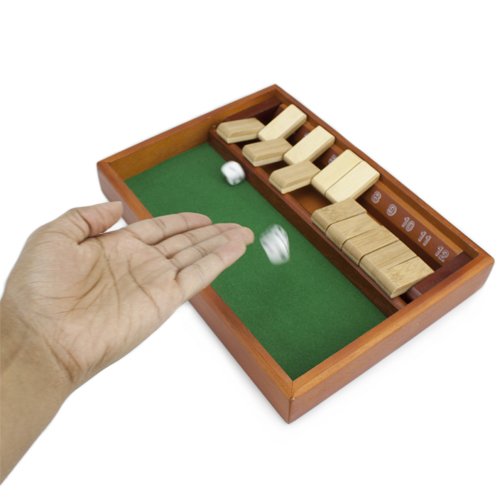 Brybelly Shut The Box Dice Game - Classic Wooden Board Game for Family Fun, Math Learning & Pub Nights | Perfect for Parties, Classroom & Casino-Themed Events