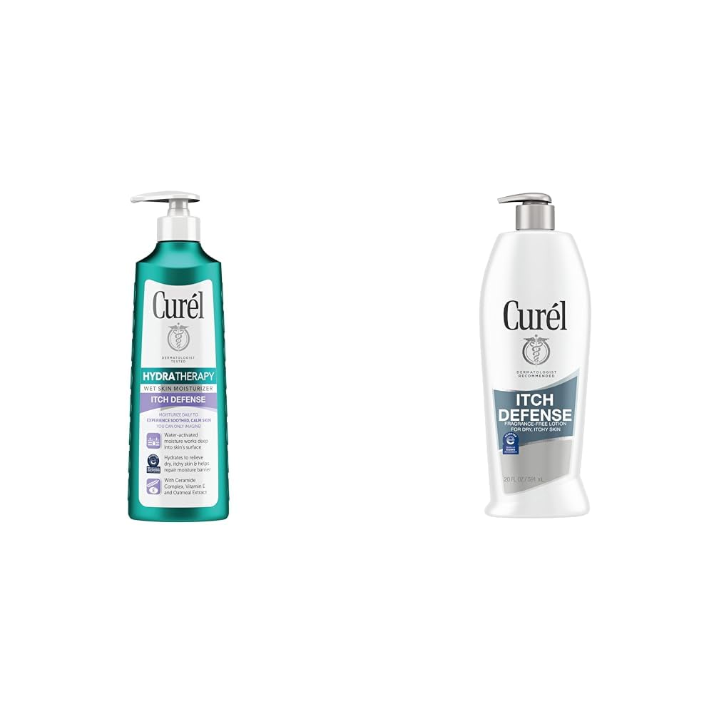 Curel Hydra Therapy Wet Skin Moisturizing Lotion for Dry Itchy Skin - 12 oz | Itch Defense Calming Body & Hand Lotion | Dermatologist Recommended for Eczema & Sensitive Skin | Perfect for Post-Shower & Daily Hydration