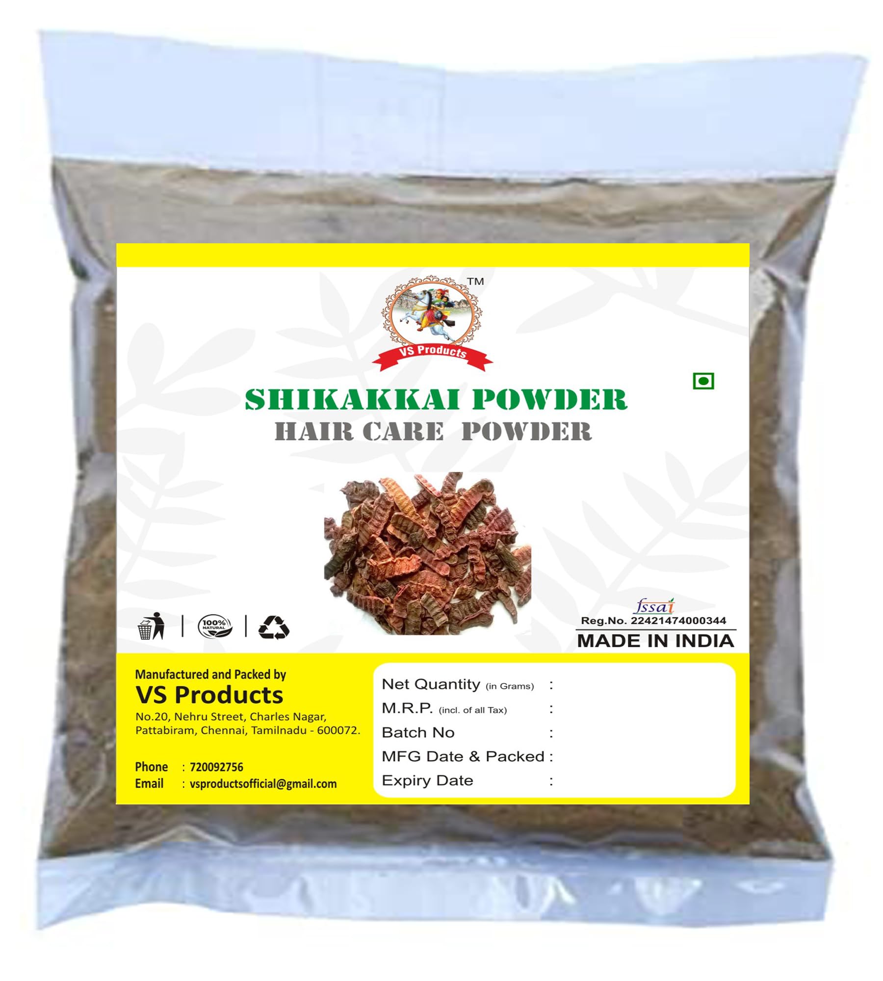 VS Products Herbal Shikakai Powder 200g - Natural Hair Cleanser with Amla, Reetha, Bhringraj & Hibiscus for Healthy Strong Hair - Ayurvedic Hair Pack for Hair Growth & Scalp Care - Perfect for Daily Hair Wash & Deep Conditioning Treatments