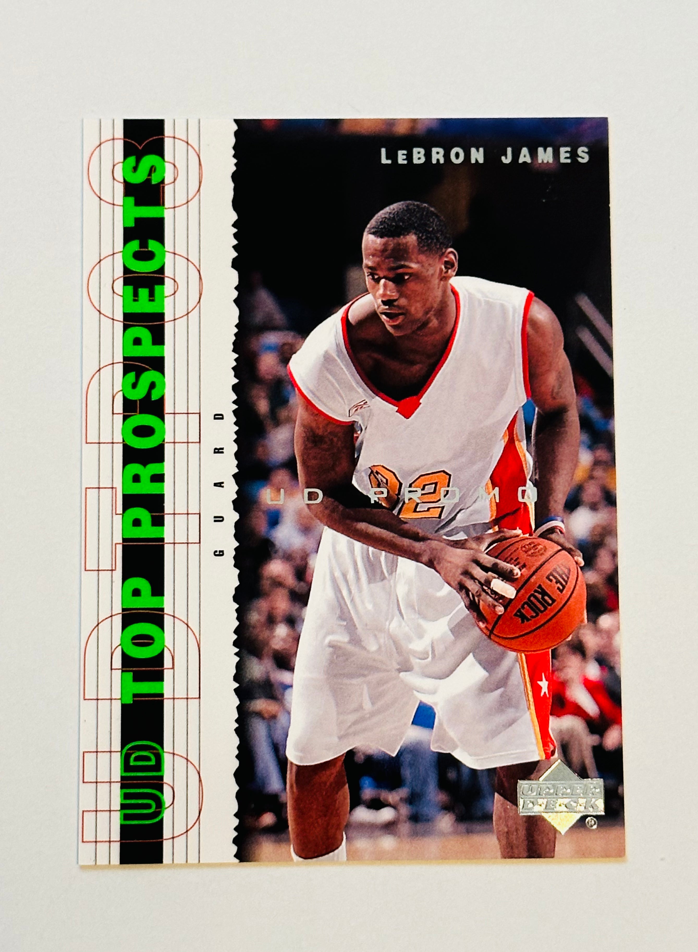 2003 LeBron James UD Top Prospects Rookie NBA Trading Card - Collectible Basketball Memorabilia for Fans & Investors - Perfect for Display, Gifting, and Sports Collections