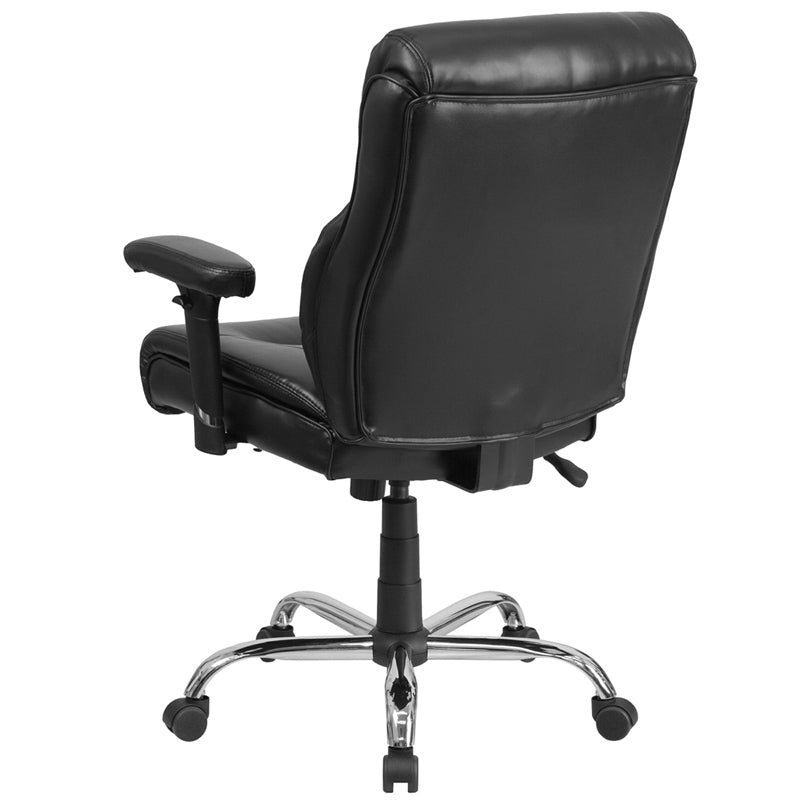 FLASH HERCULES Series Big & Tall Office Chair - 400 lb Weight Capacity, Ergonomic Black Fabric Task Chair with Adjustable Arms & Line Stitching - Perfect for Home Office, Gaming & Workspaces