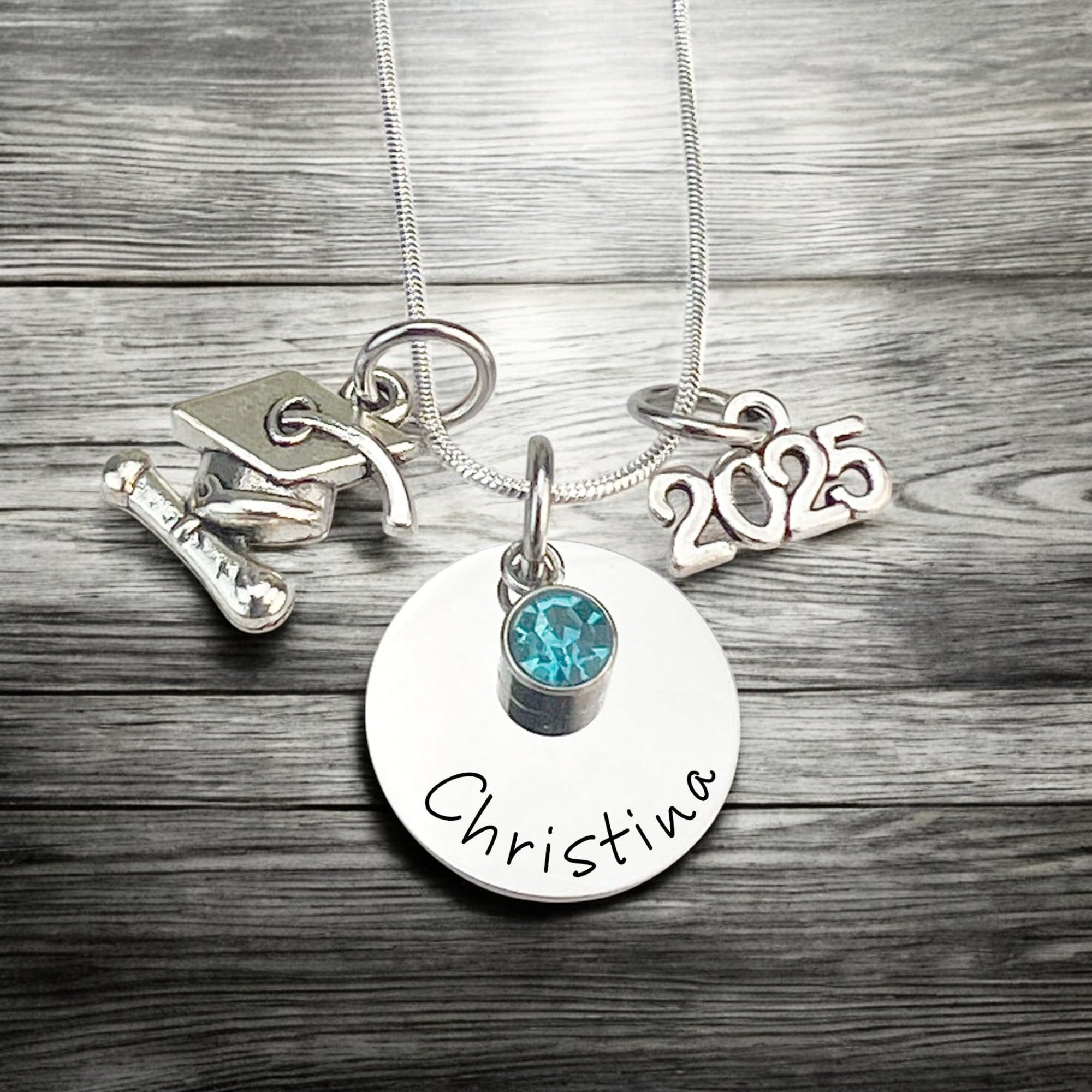 Personalized Graduation Necklace Gift for Class of 2025, 2026 & 2024 - Engraved High School Graduation Jewelry - Perfect for Commencement Ceremony, Senior Year Keepsake & Graduation Party Favors