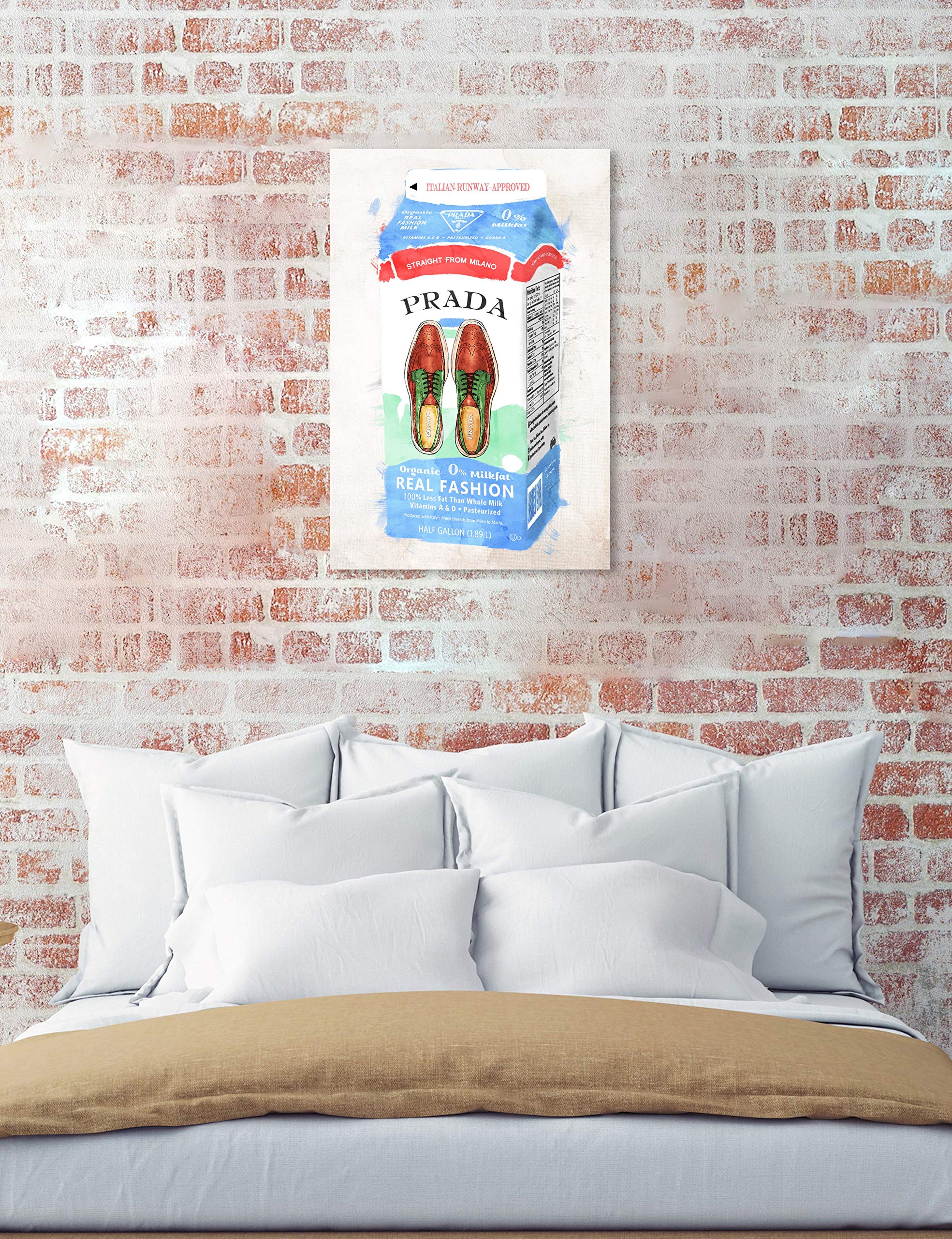 Oliver Gal Artist Co. Milano Milk Fashion Glam Wall Art Canvas Print - 30x45 Inches White & Red Home Decor - Perfect for Living Room, Bedroom or Office Wall Decoration