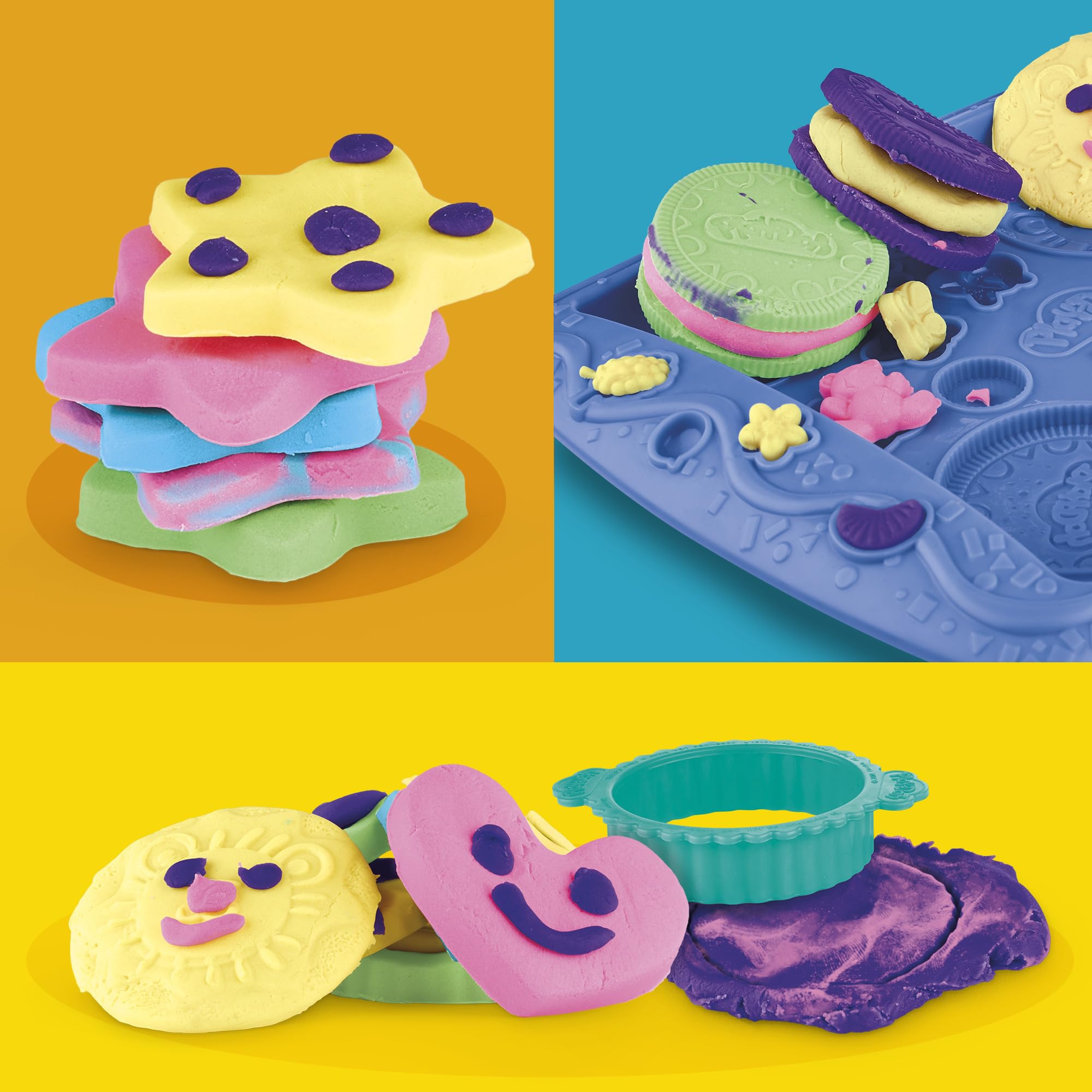 Play-Doh Kitchen Creations Cookie Creations Playset - Kids Arts & Crafts Set, Preschool Play Food Toys for Boys & Girls Ages 3+ - Fun Baking Pretend Play for Birthday & Easter Gifts (Amazon Exclusive)