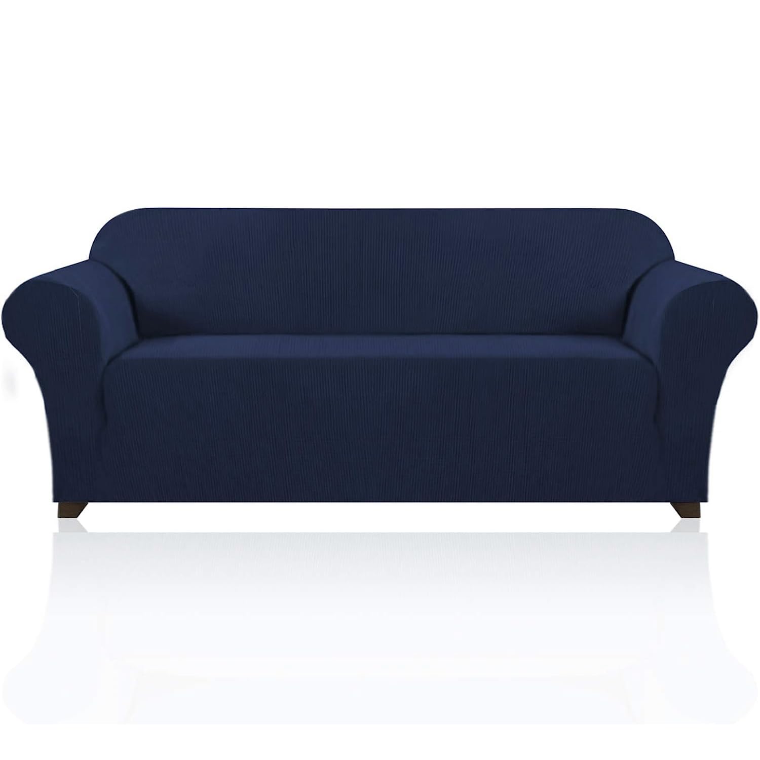 **PrinceDeco Stretch Sofa Cover Slipcover - Non-Slip Elastic Bottom, Pet-Friendly Fitted Couch Cover for 3-Cushion Sofas (Navy) - Perfect for Living Room, Home Decor & Pet Protection**