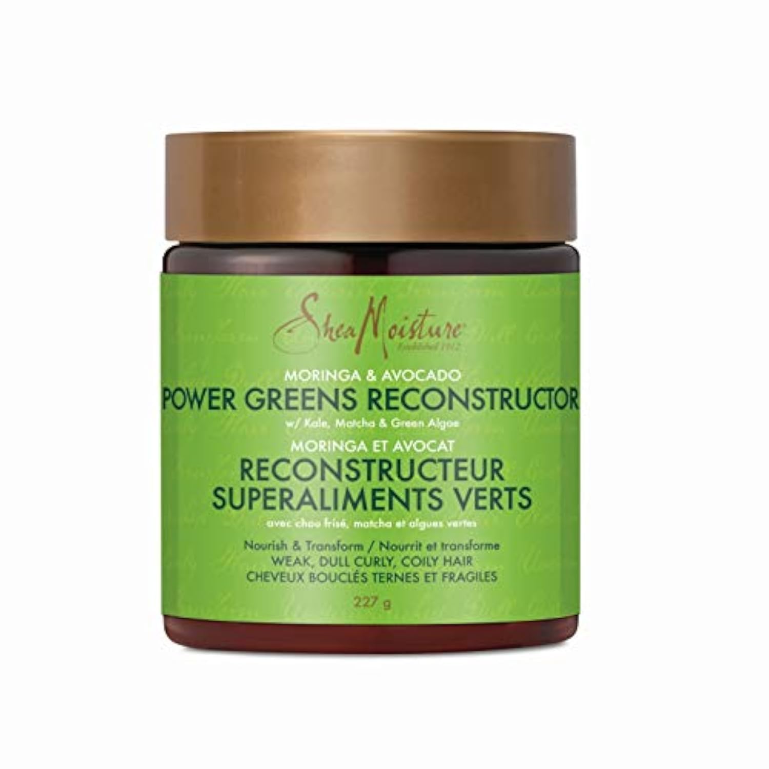 SheaMoisture Moringa & Avocado Power Greens Hair Reconstructor - Deep Conditioning Treatment for Dry, Damaged Hair | Perfect for Post-Wash Hydration & Styling Prep