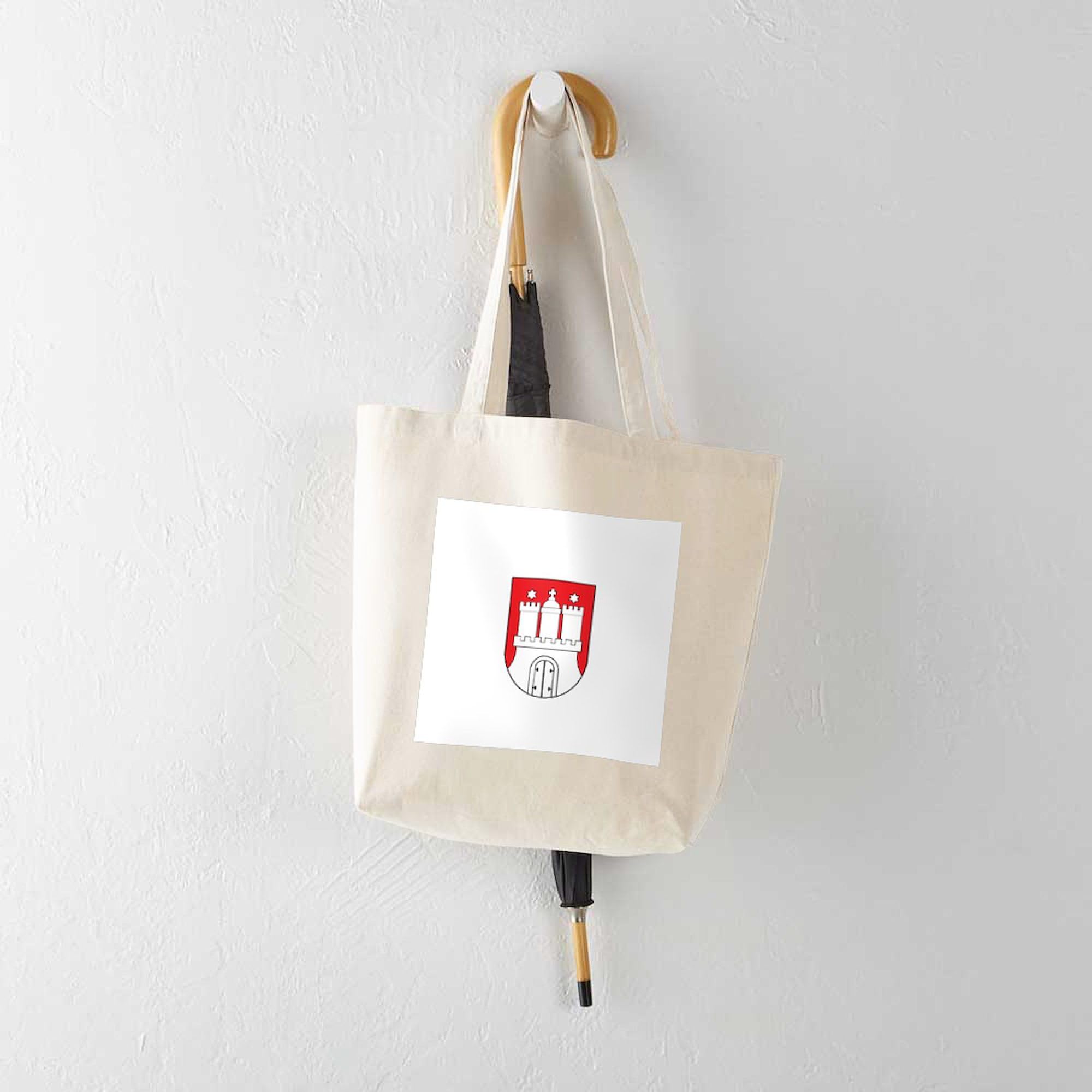 Hamburg City Tote Bag - Natural Canvas Reusable Shopping Bag for Groceries, Beach & Daily Use | Eco-Friendly & Durable