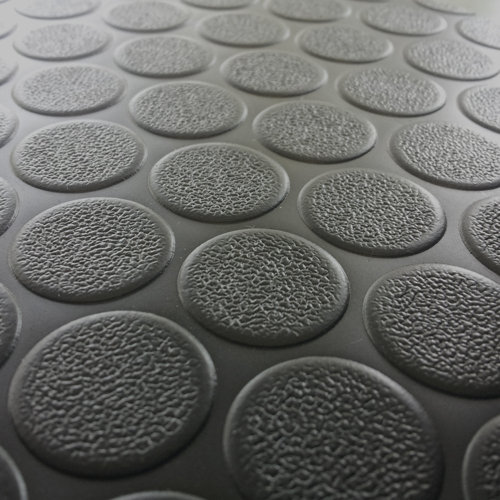 Rubber-Cal Coin-Grip Anti-Slip Flooring Mat - Heavy Duty Rubber Rolling Mat for Garage, Gym & Workshop - Durable, Non-Slip Surface for Safety & Comfort