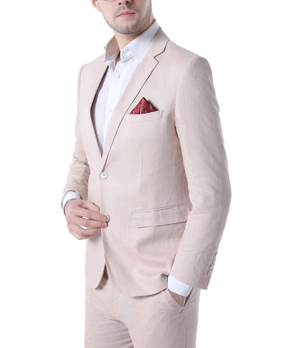 Ivory Summer Beach Wedding Suits for Men - 2 Piece Groom Tuxedo Set with 2 Buttons | Perfect for Beach Weddings, Summer Parties & Formal Events