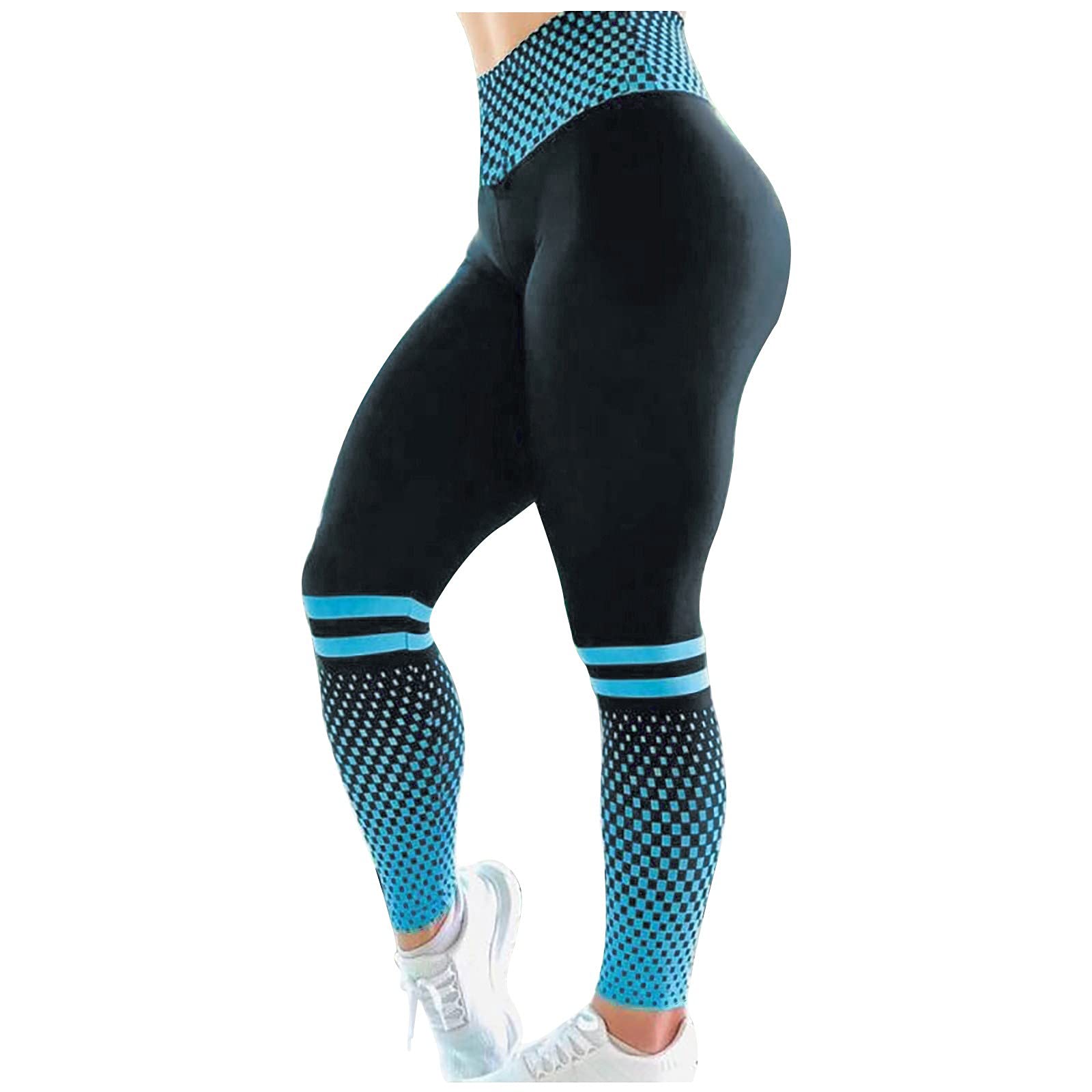 Women's High Waist Plaid Yoga Pants - Breathable Slimming Leggings for Running, Sports & Workouts | Perfect for Gym, Lounge & Everyday Wear