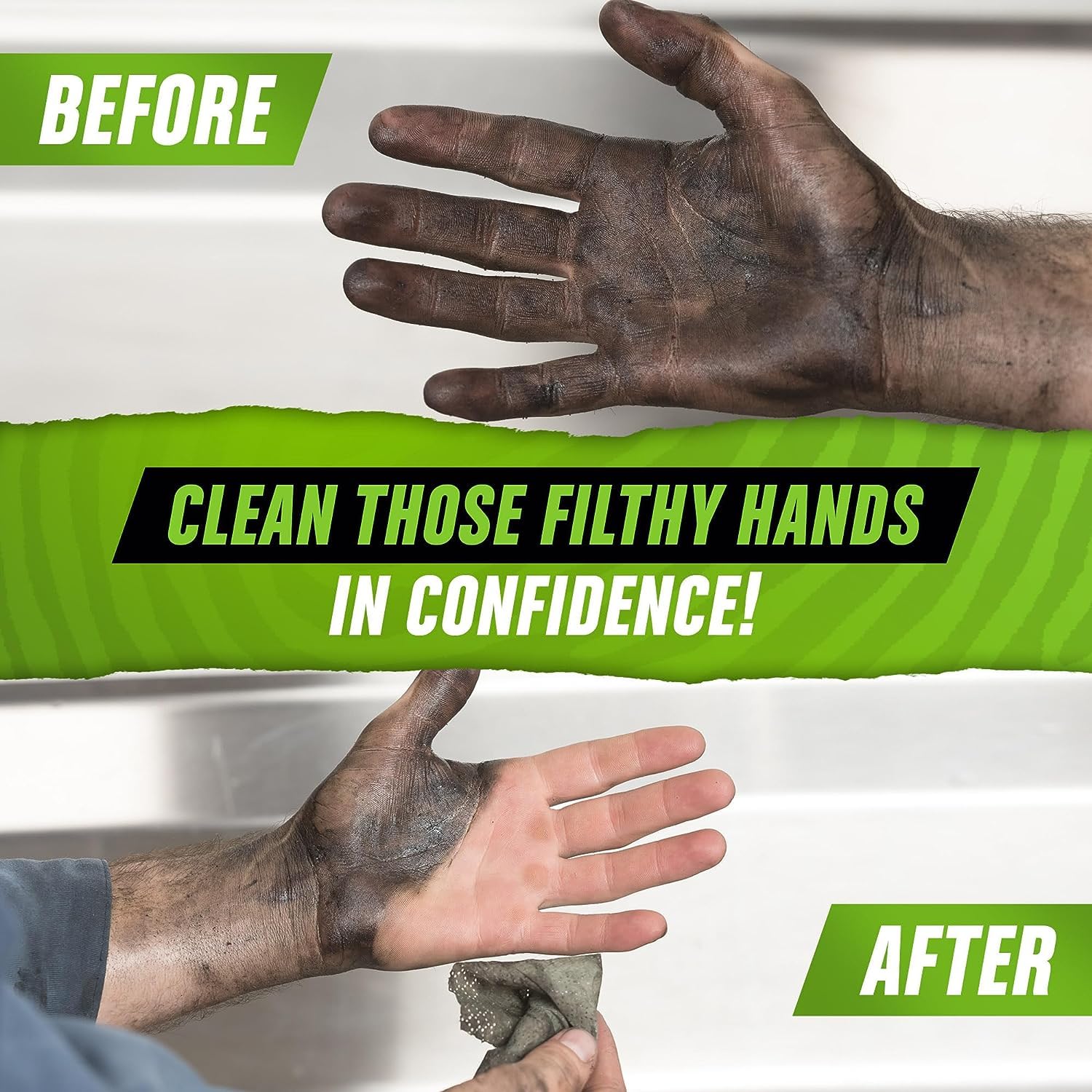 Grip Clean Heavy-Duty Cleaning Wipes for Mechanics - Citrus Scented Waterless Hand Cleaner for Grease, Oil & Dirt | Multi-Purpose Tool & Surface Wipes (432 Count) | Ideal for Auto Repair, Construction & DIY Projects