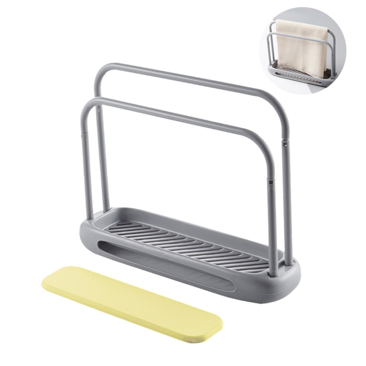 **Detachable Grey Countertop Towel Rack - Kitchen Organizer & Towel Holder for Absorbent Storage - Perfect for Small Spaces, Bathrooms, and Kitchen Countertops**