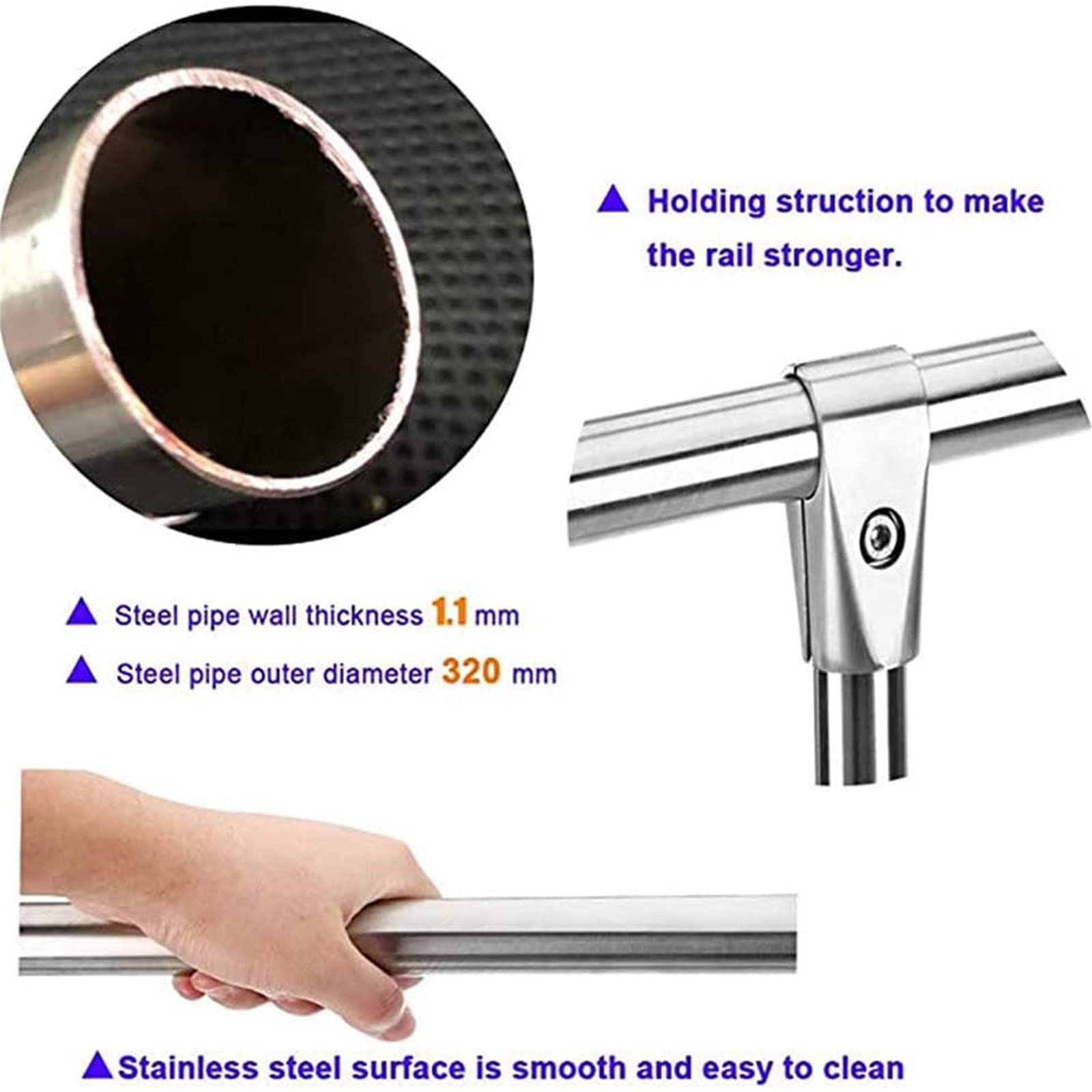 Stainless Steel Bathroom Grab Bars for Disabled - Shower & Toilet Safety Rails
