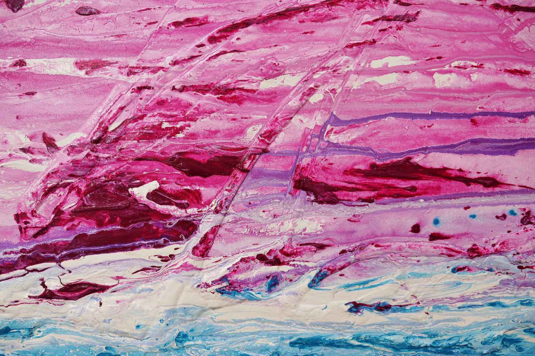160cm x 60cm Blue Pink Purple Textured Abstract Canvas Wall Art - Modern Home Decor for Living Room, Bedroom & Office - Ready to Hang