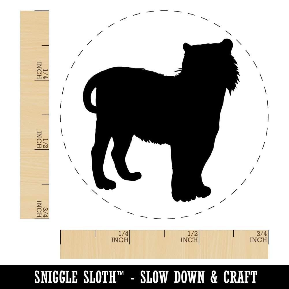 Tiger Solid Self-Inking Rubber Stamp - 3/4 Inch Small Stamp with Black Ink for Crafting, Planners, Scrapbooking & Office Use