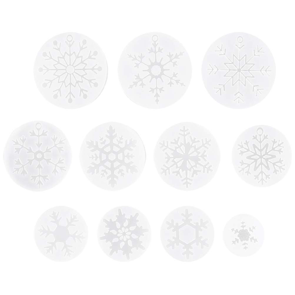 VOSAREA 11Pcs Snowflake Silicone Molds for Resin Casting, DIY Jewelry, Epoxy Coasters, Fudge & Pendant Making - Perfect for Christmas Decor, Craft Projects & Gift Making