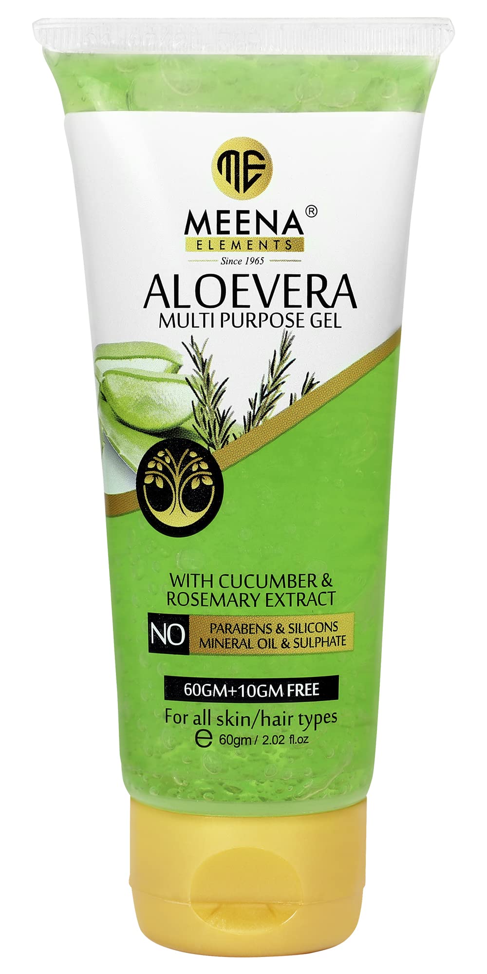 Meena Elements Khaki Powder 100g x 2 - Skin Brightening & Glowing Face Mask with Natural Ingredients | Aloe Vera Gel 60g + 10g Free (Vitamin E Enriched) for Skin & Hair Care - Men & Women Combo Pack of 4 | Perfect for Daily Skincare Routine & Spa Treatments at Home