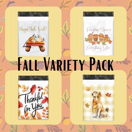 10x13 Inch Premium Printed Fall-Themed Poly Mailers - Designer Shipping Envelopes Sample Pack for Ecommerce, Retail & Subscription Boxes | Waterproof Mailing Bags for Seasonal Packaging & Gift Wrapping