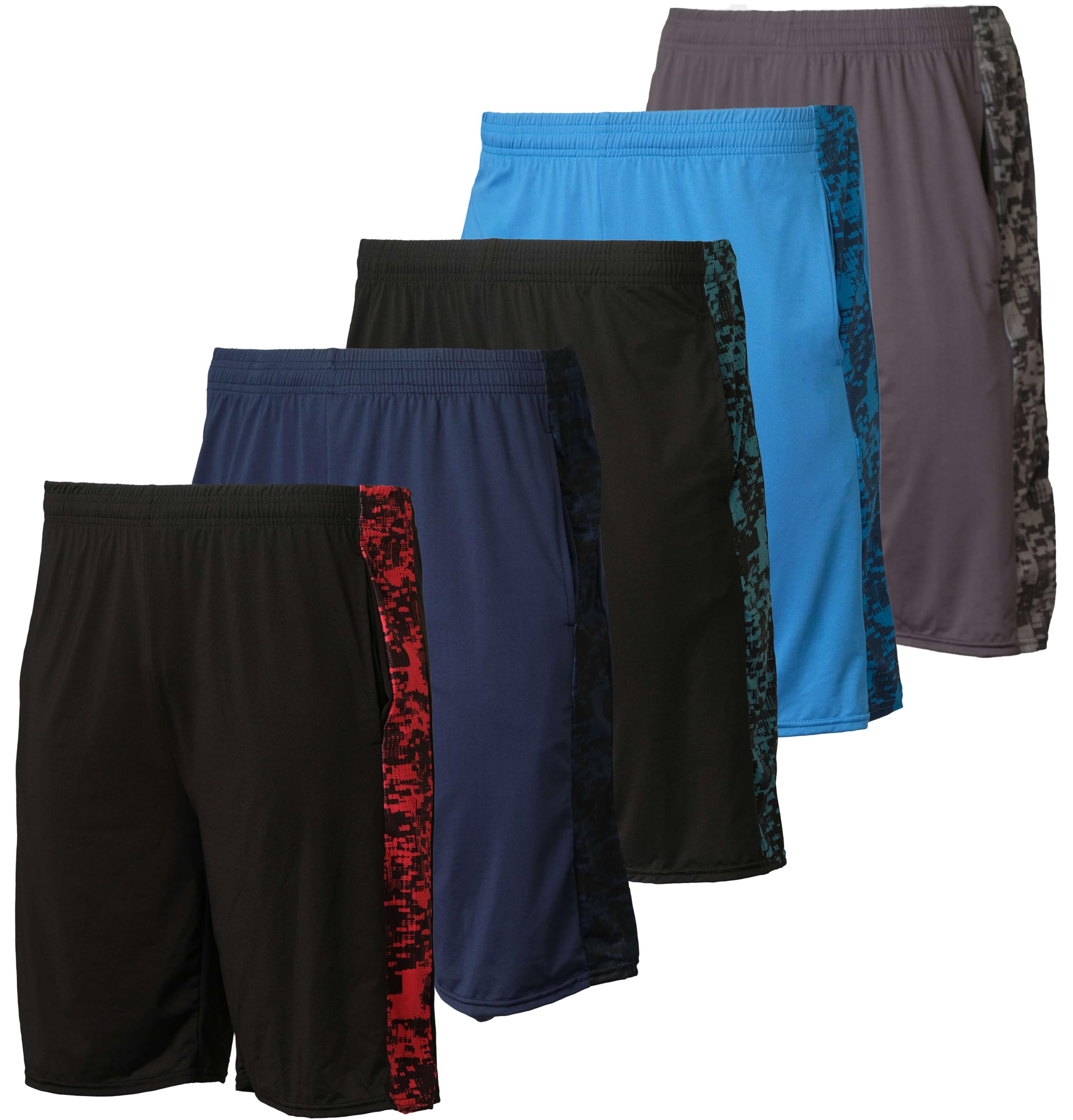 5 Pack Men's Quick Dry Athletic Shorts - Breathable Workout Running Gym Shorts with Pockets for Sports, Training & Casual Wear