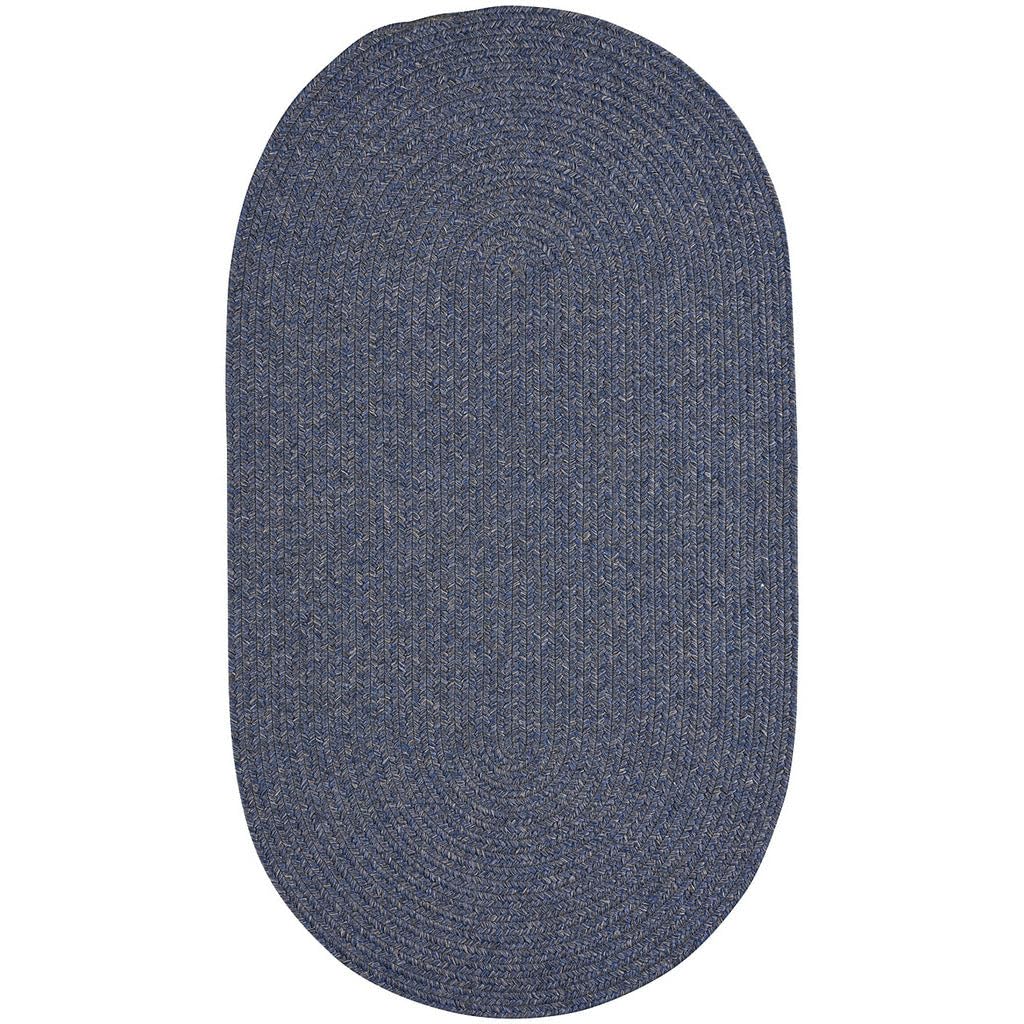 Capel Rugs Candor Oval Braided Rug - Blue 4' x 6' Indoor/Outdoor Floor Mat for Living Room, Bedroom, Patio & Entryway | Non-Slip Home Decor