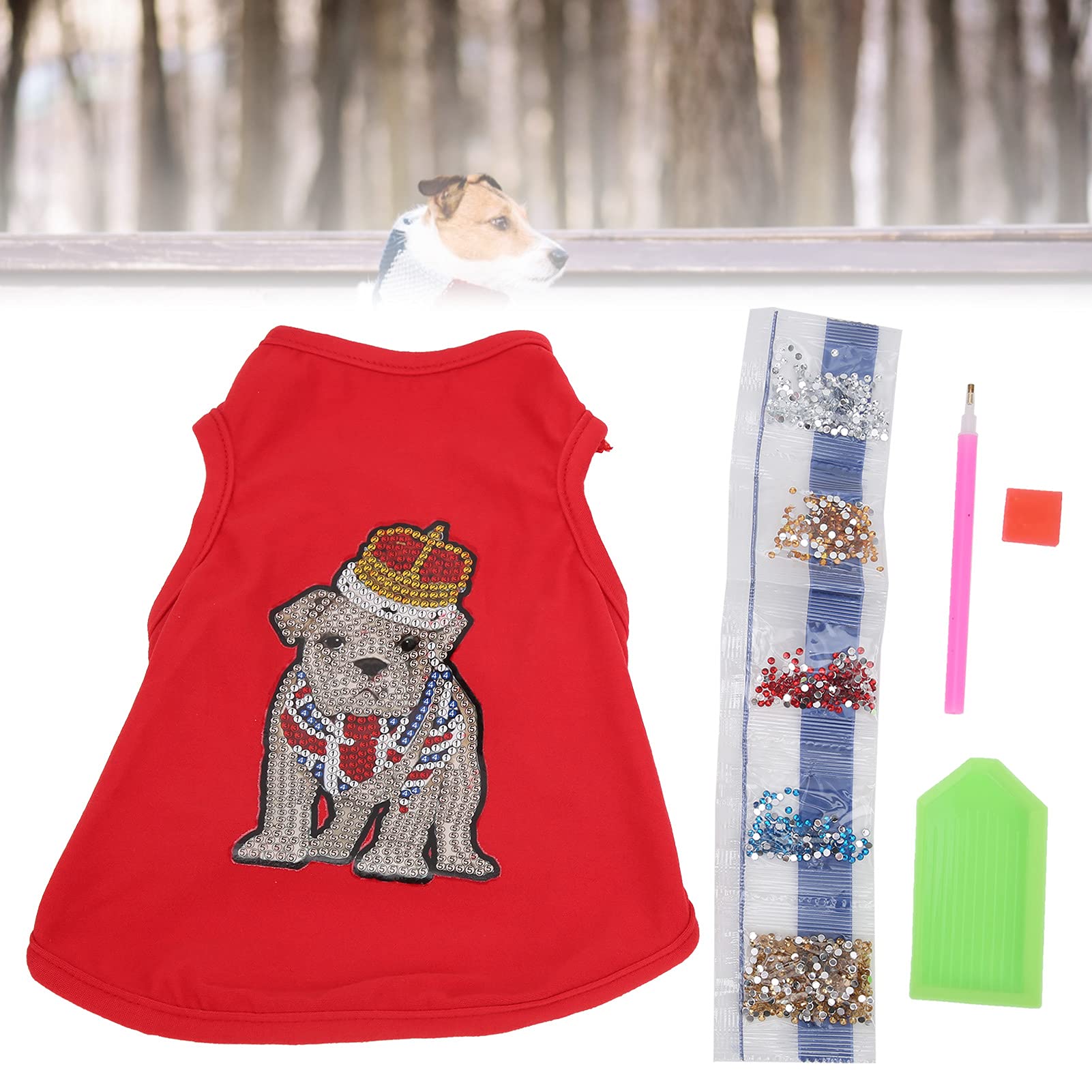 Cute and Fashionable Dog Painting T-Shirt - Breathable, Washable Pet Apparel for Casual Wear, Holidays & Special Occasions (Red, Small, Santa Claus Design)